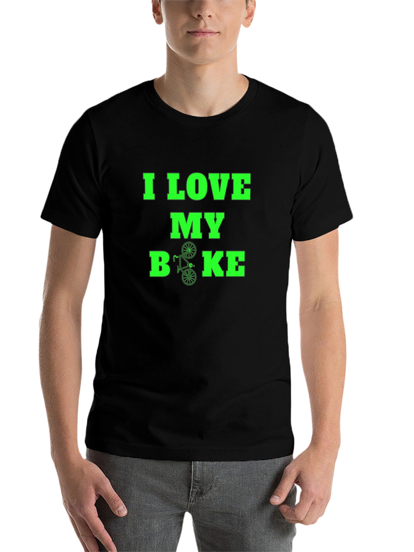 Black I Love My Bike Graphic Tee - Black view 7