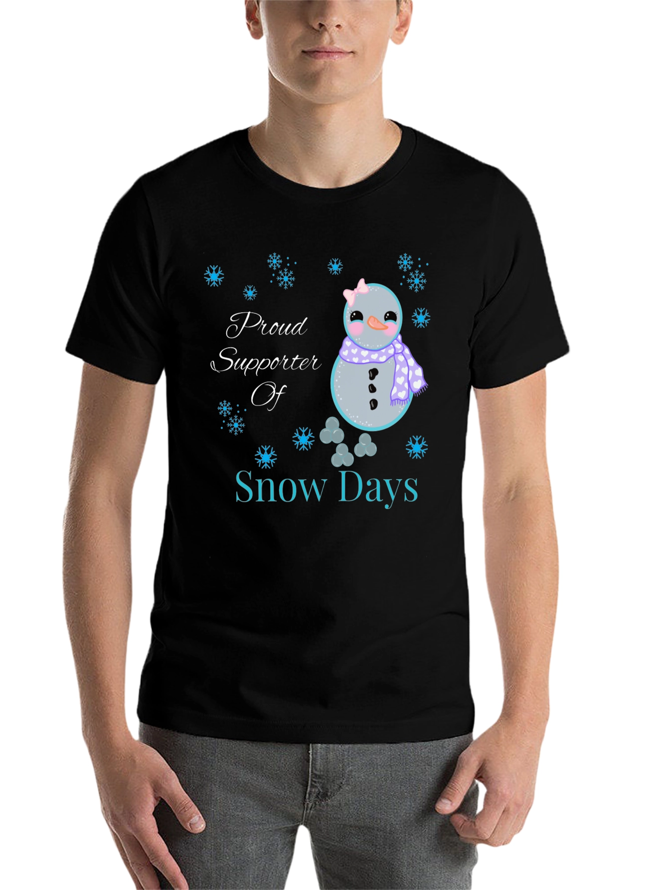 Black Proud Supporter of Snow Days T-Shirt view 7