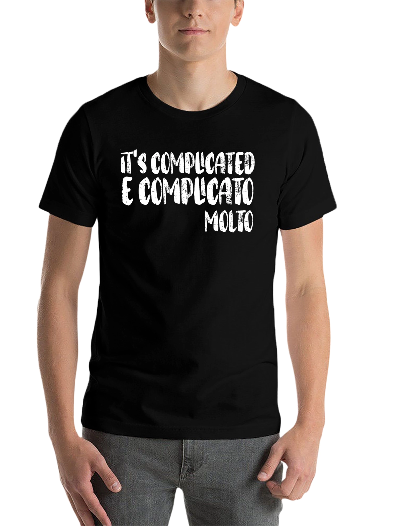 Black It's Complicated Italian T-Shirt view 7