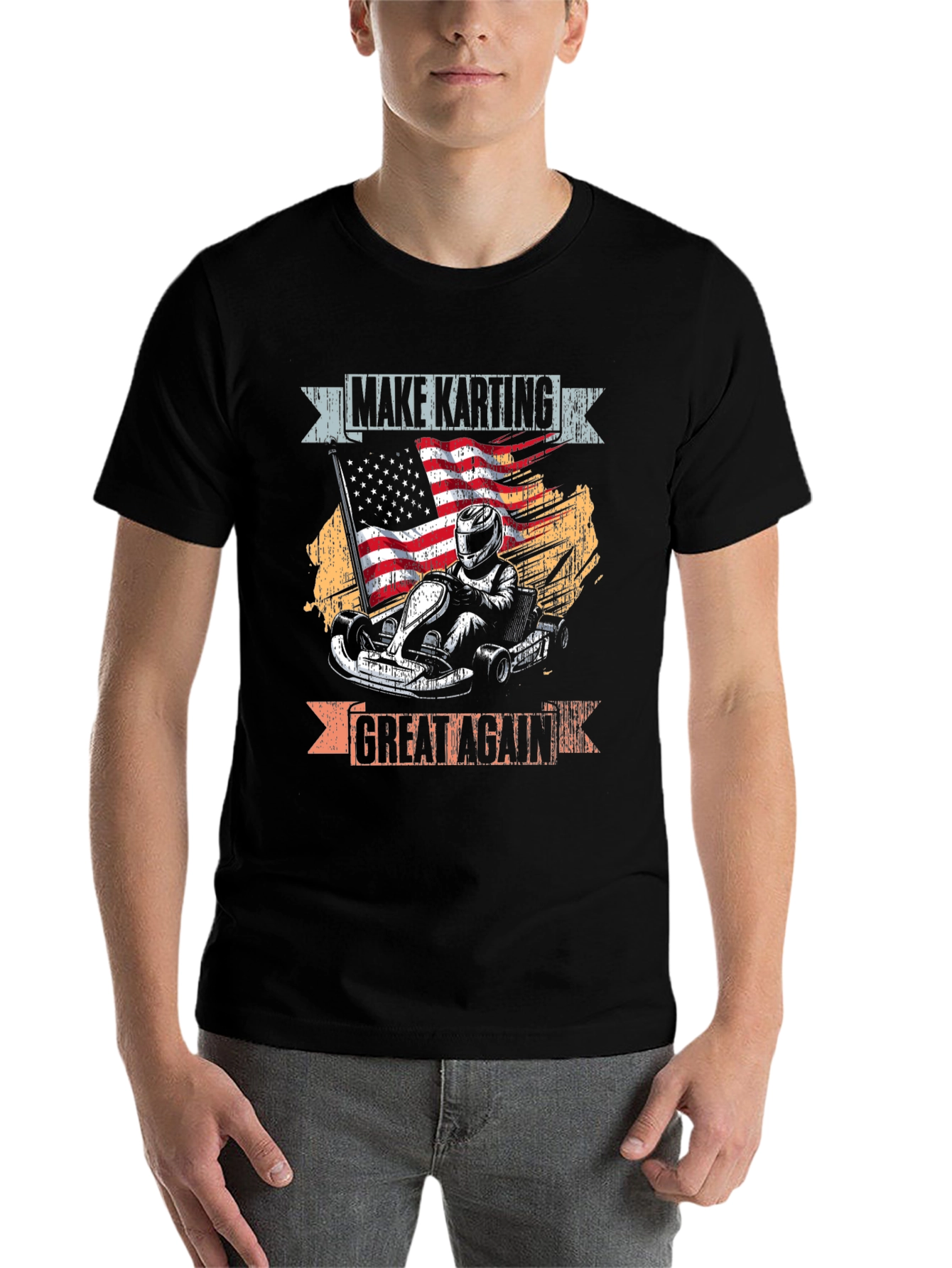 Black Make Karting Great Again Graphic Tee view 7