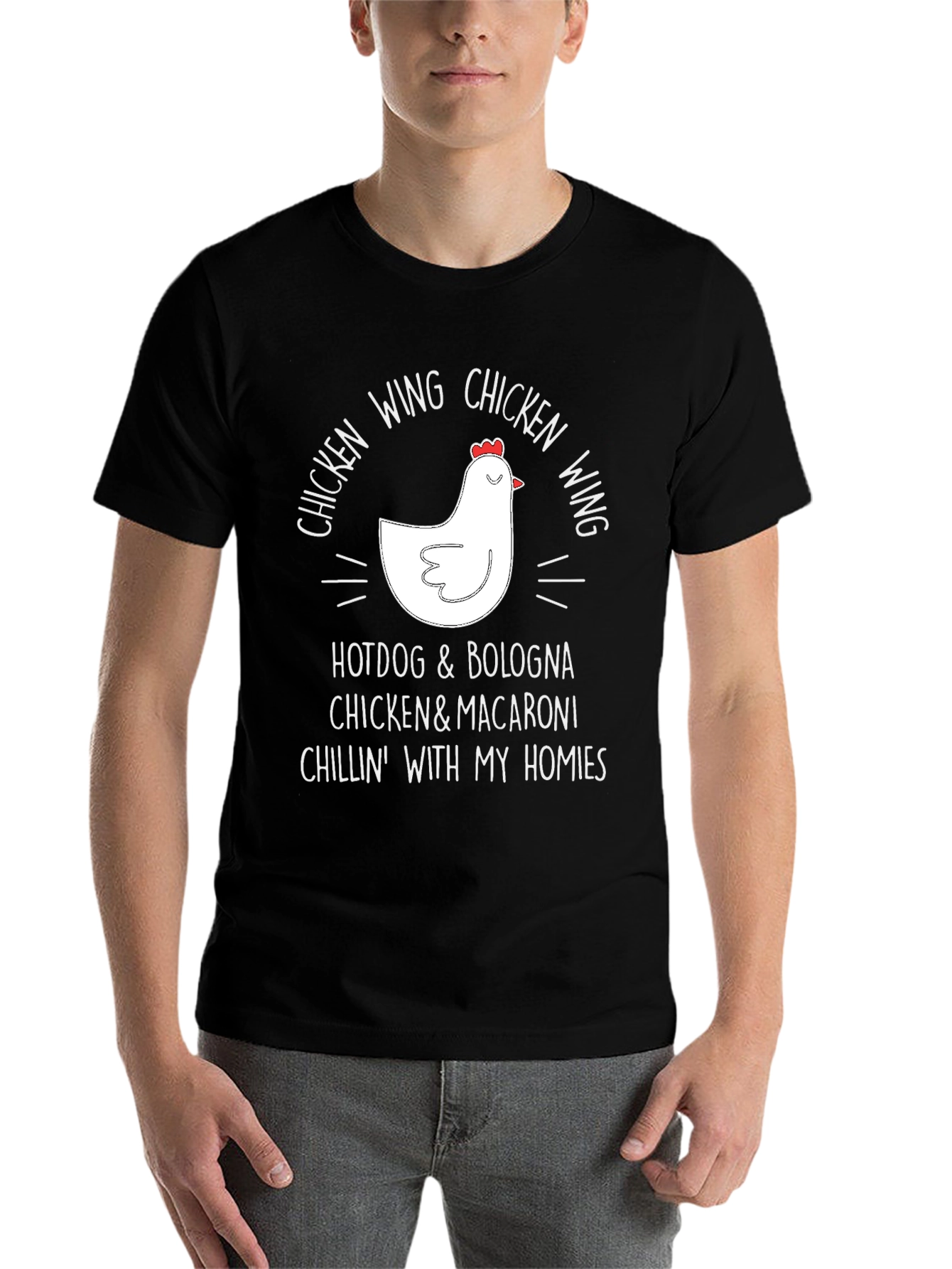 Black Chicken Wing Novelty Graphic T-Shirt view 7