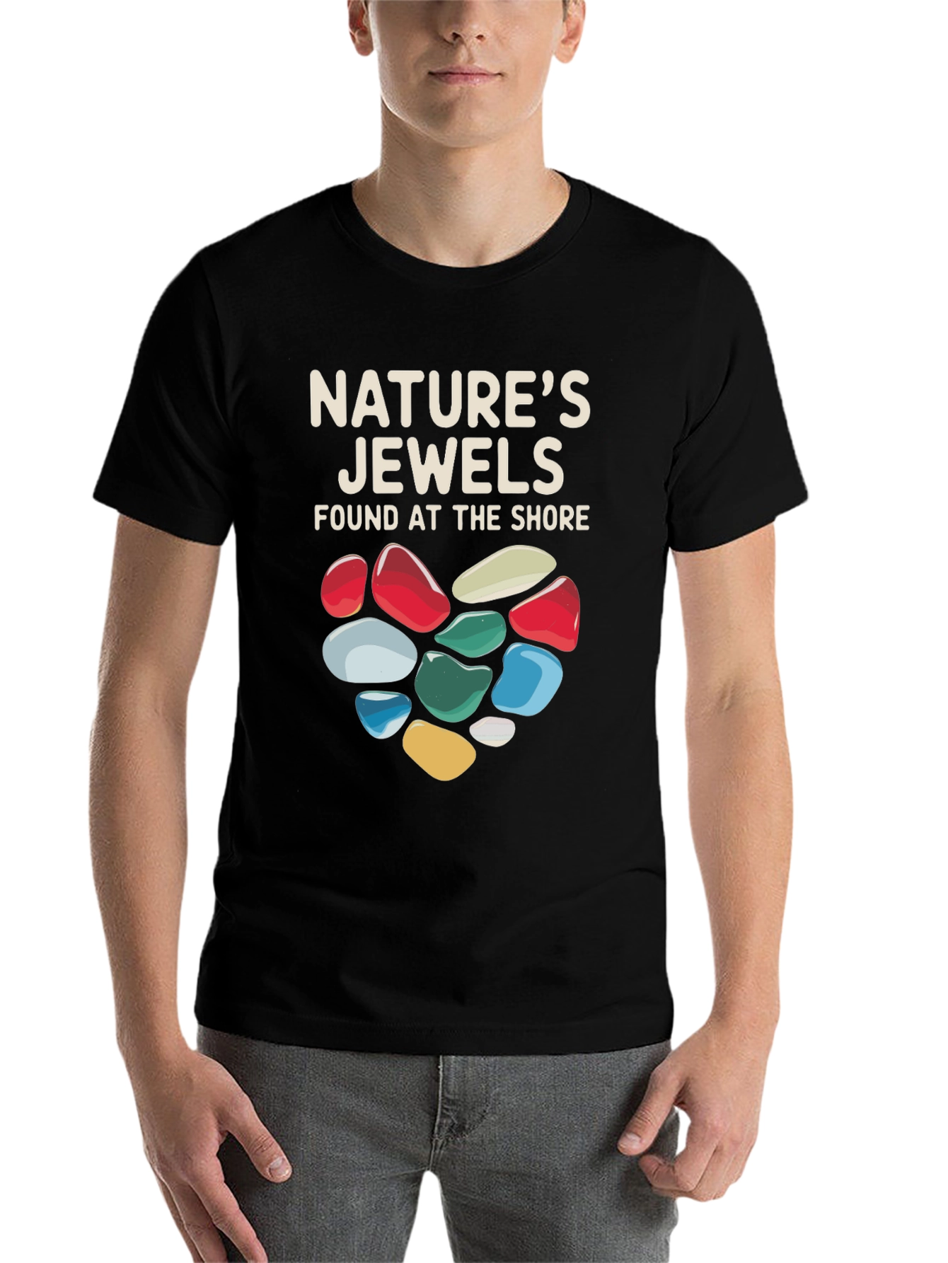 Black Nature's Jewels T-Shirt - Found at the Shore view 7