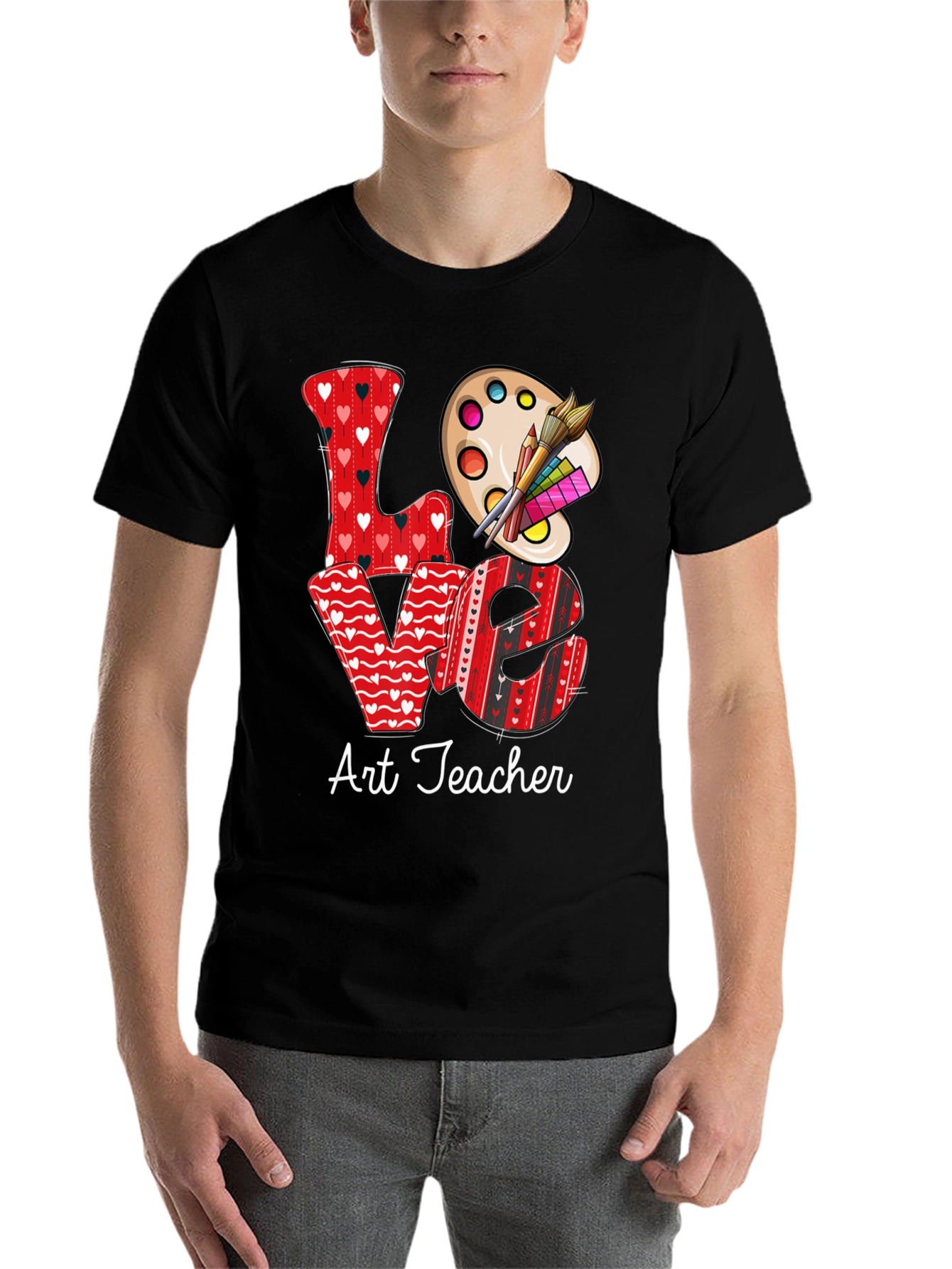 Black Love Art Teacher Graphic Tee view 7