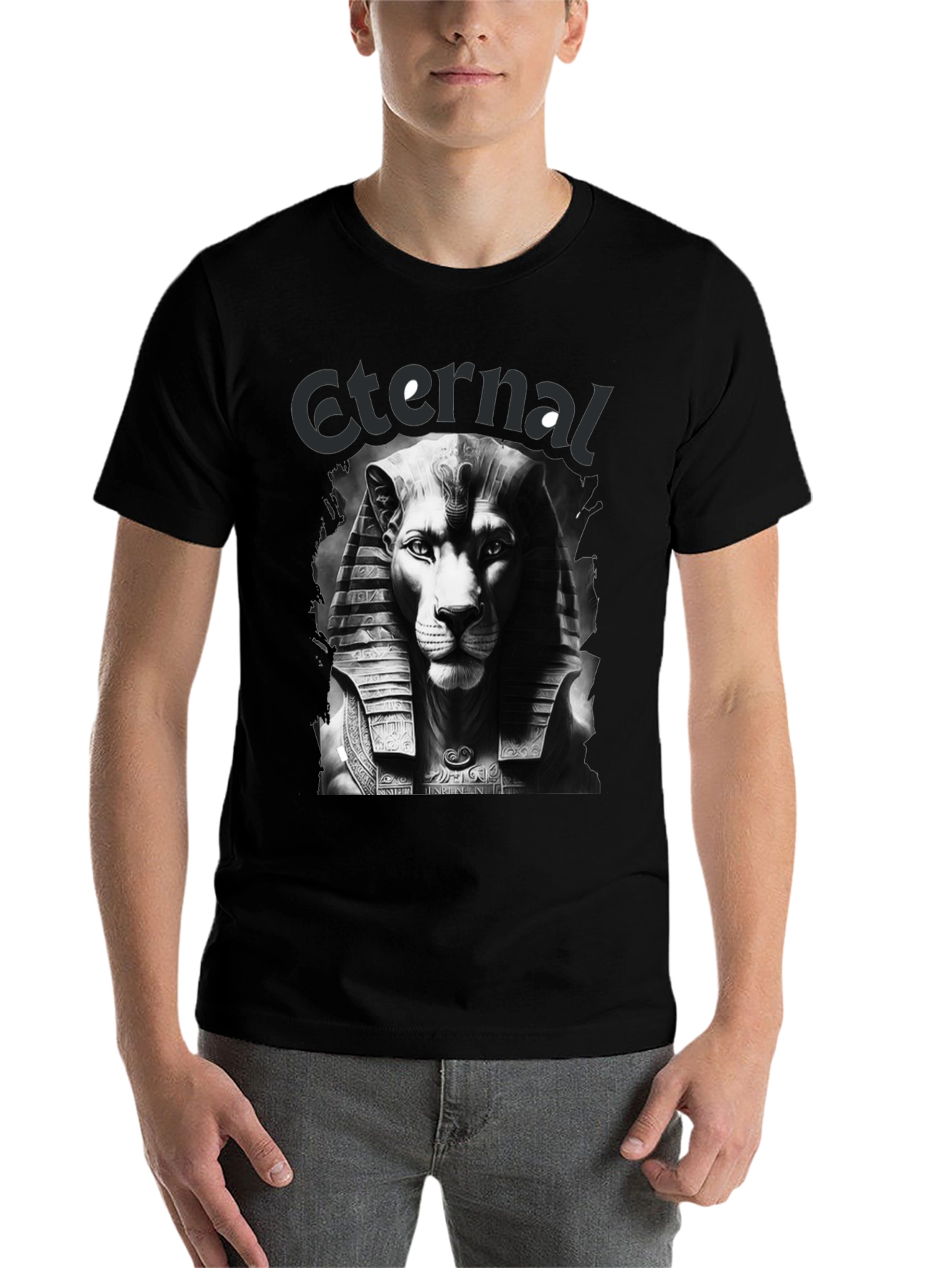 Black Eternal Lion Pharaoh Black Graphic Tee view 7