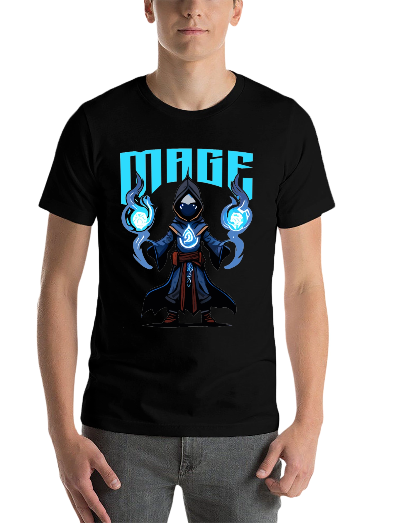 Black Mage Graphic T-Shirt - Black Cotton Tee view 7