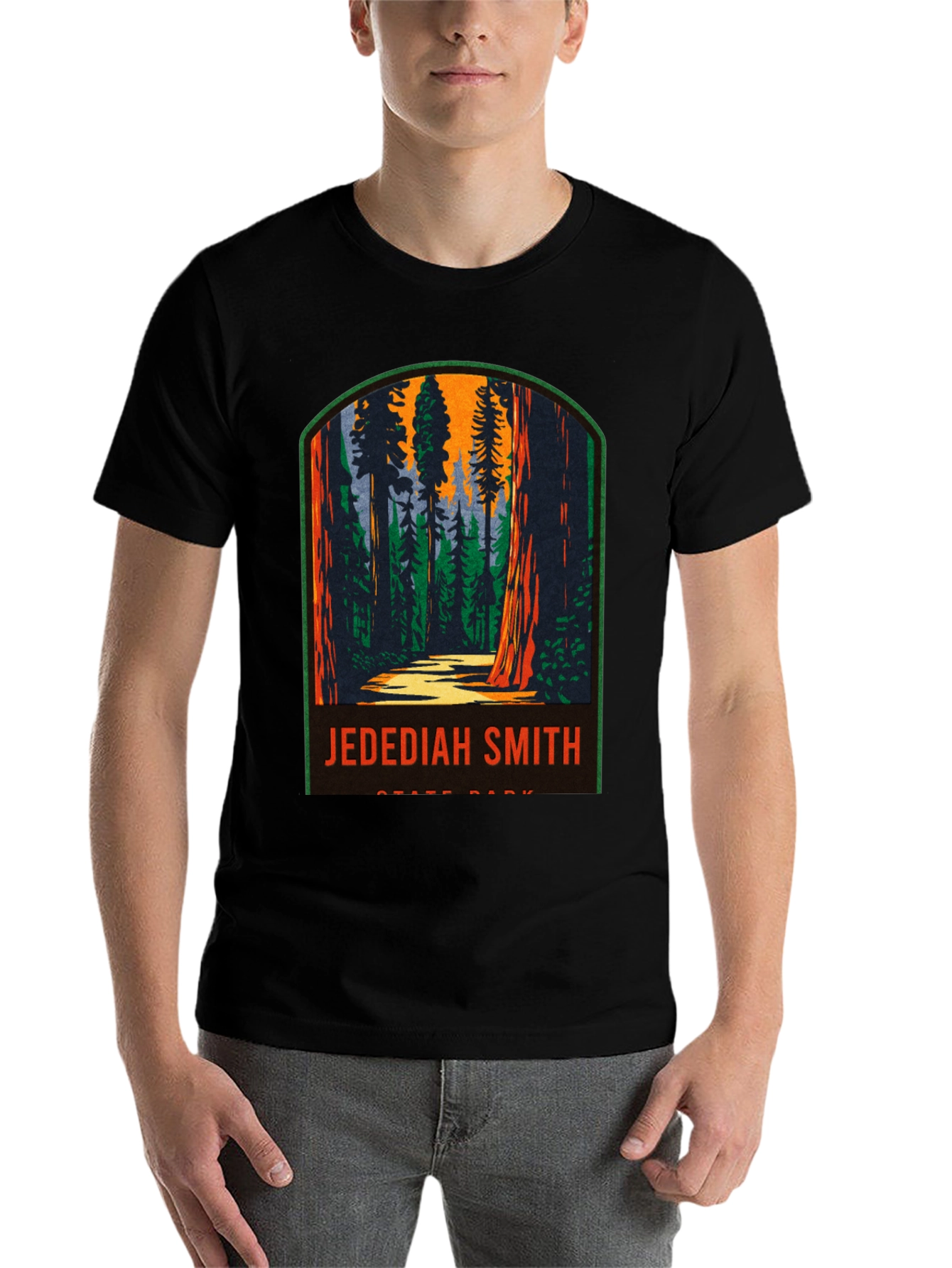 Black Jedediah Smith State Park T-Shirt view 7