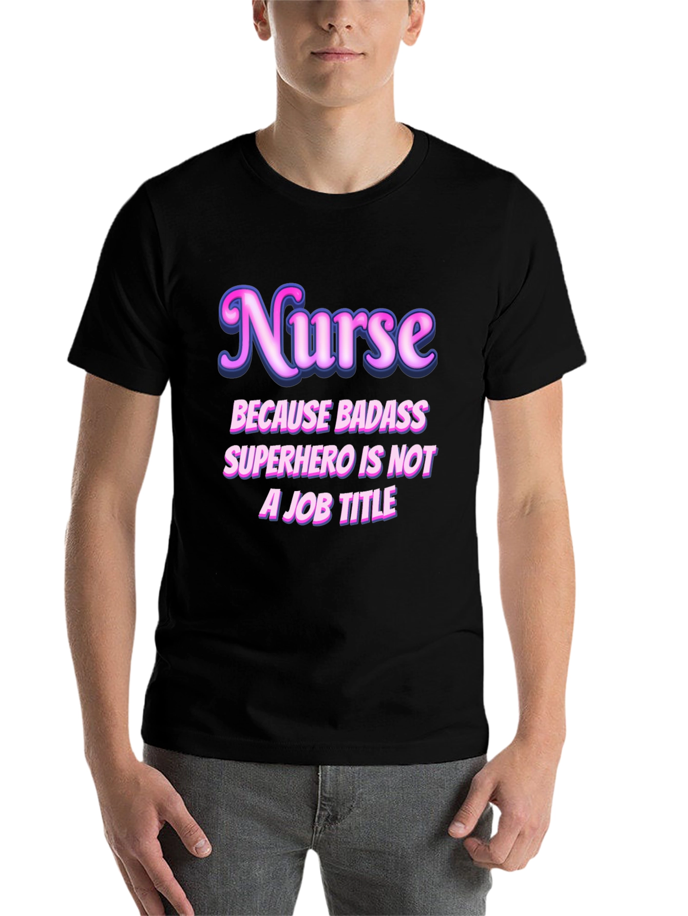 Black Nurse Badass Superhero Graphic T-Shirt view 7