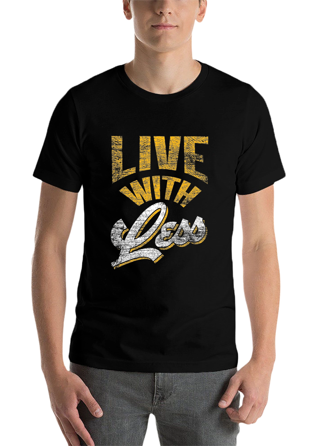 Black Live With Less Graphic Tee - Black view 7