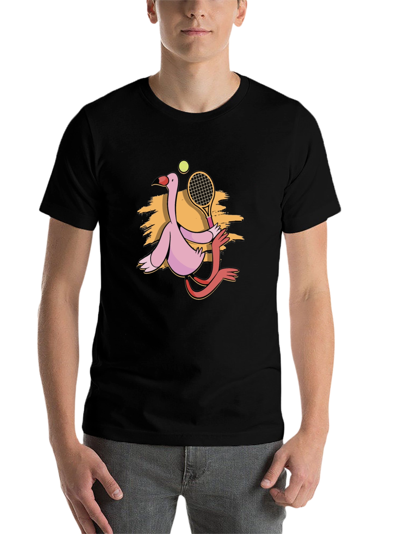Black Flamingo Tennis T-Shirt view 7