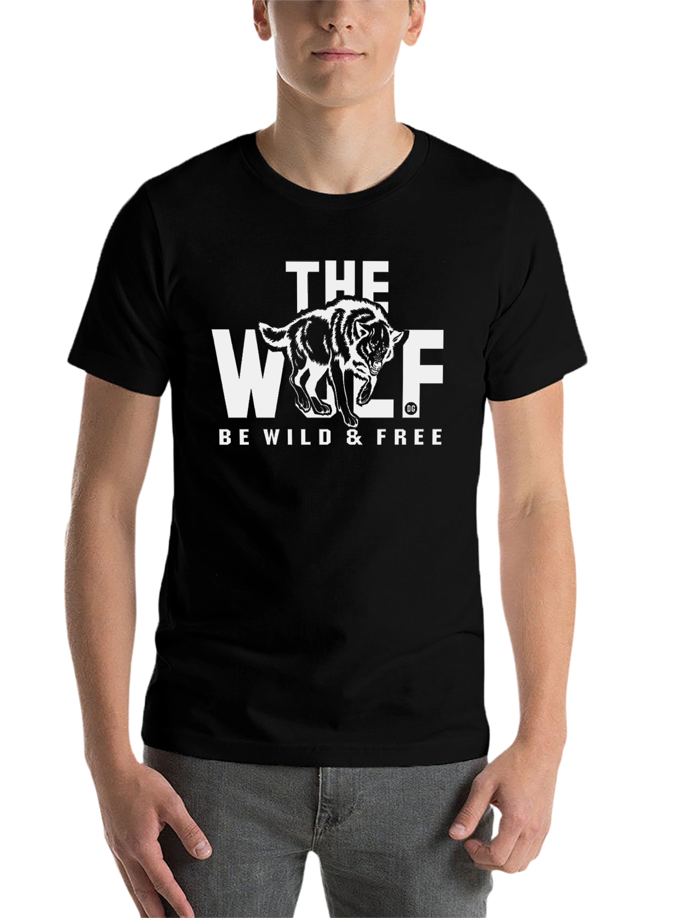 Black The Wolf Black Graphic Tee - Be Wild & Free view 7