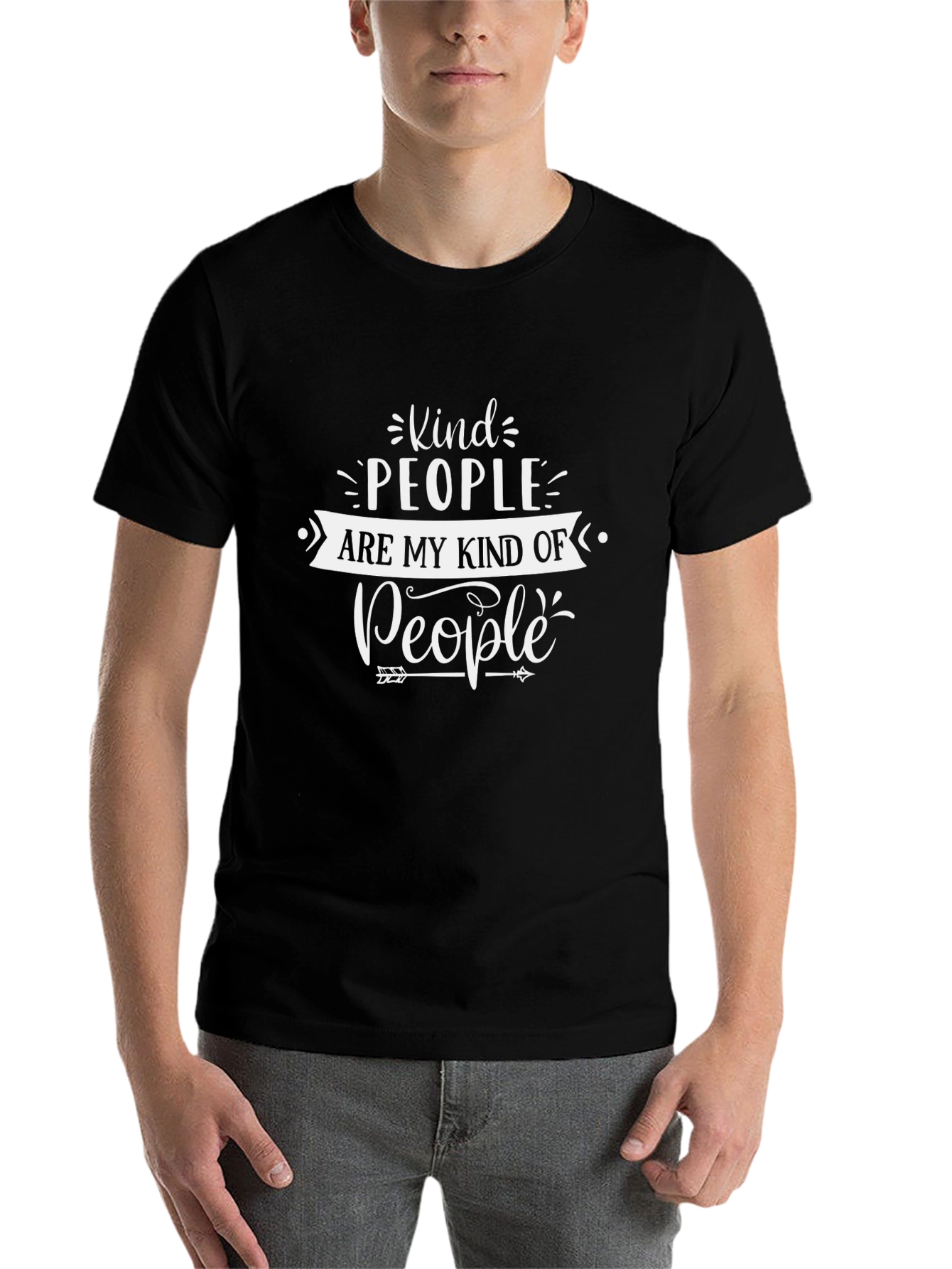 Black Kind People Graphic Tee - Unisex Black T-Shirt view 7