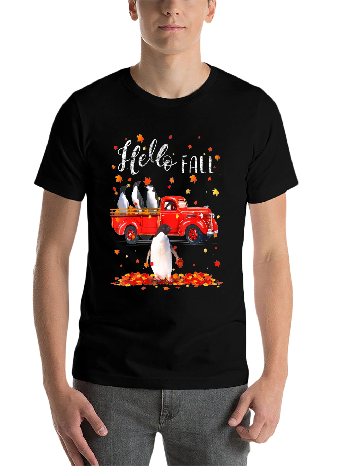 Black Penguin Fall Truck T-Shirt view 7