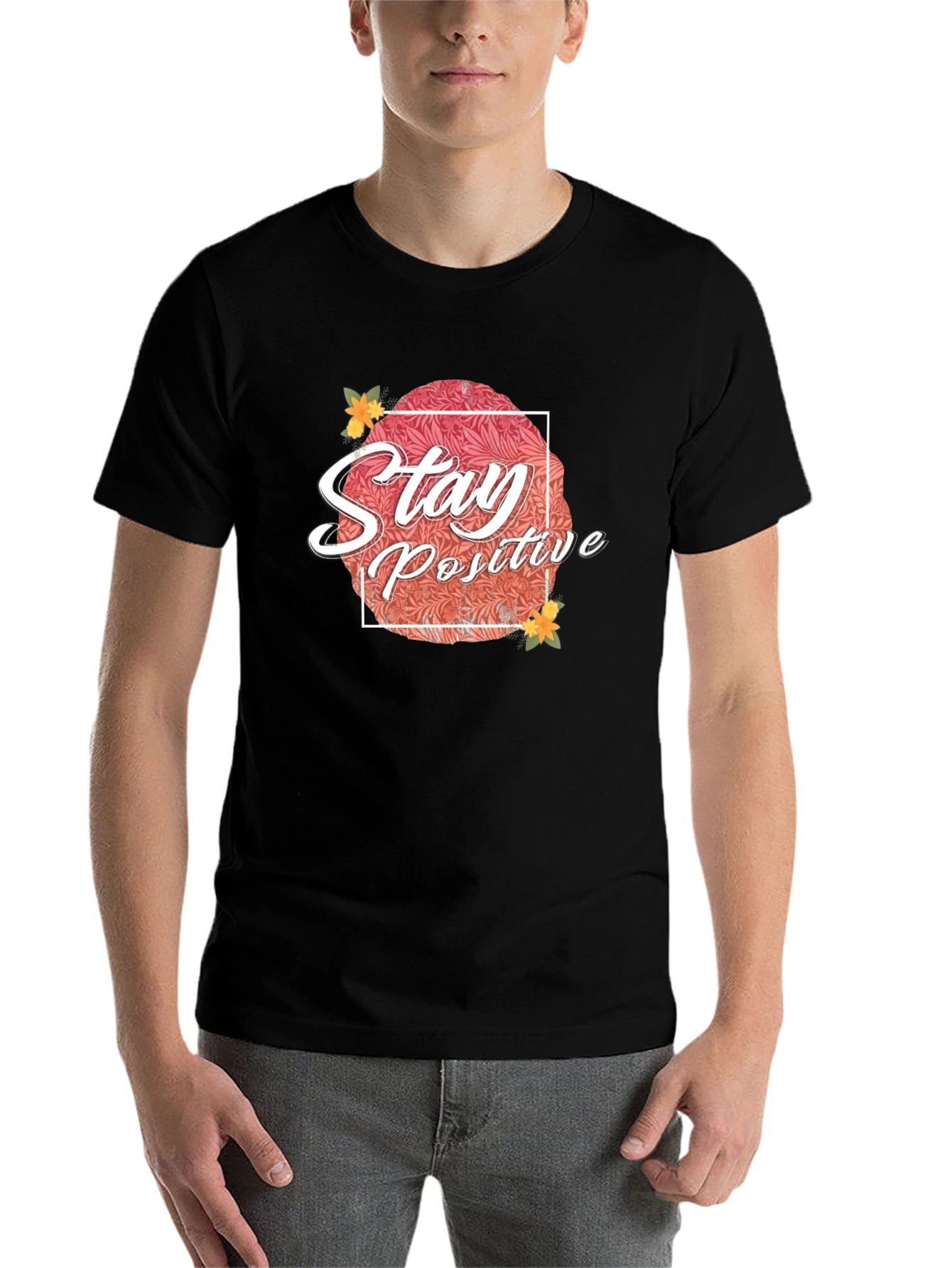 Black Stay Positive Graphic T-Shirt - Black view 7
