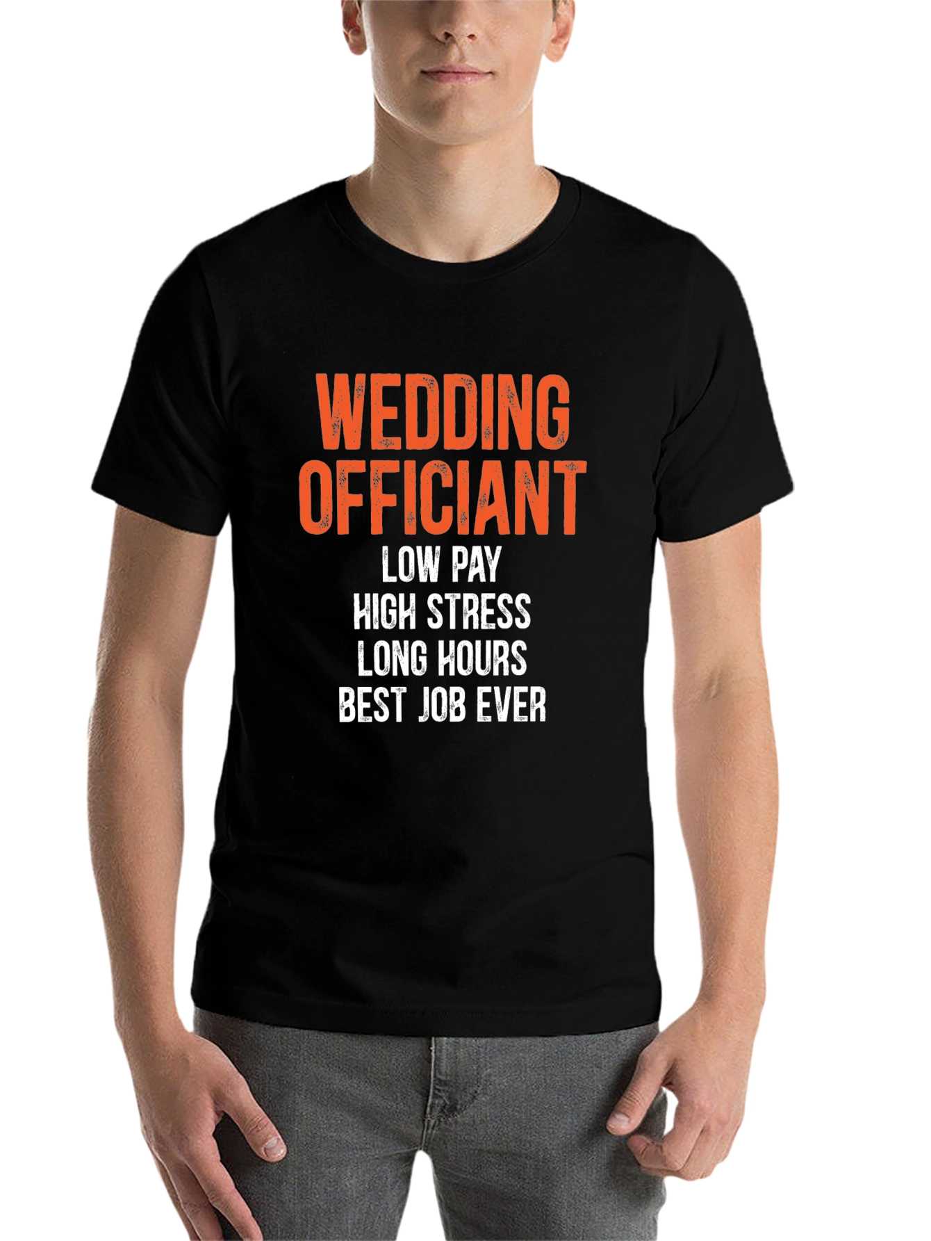 Black Wedding Officiant Humor T-Shirt view 7