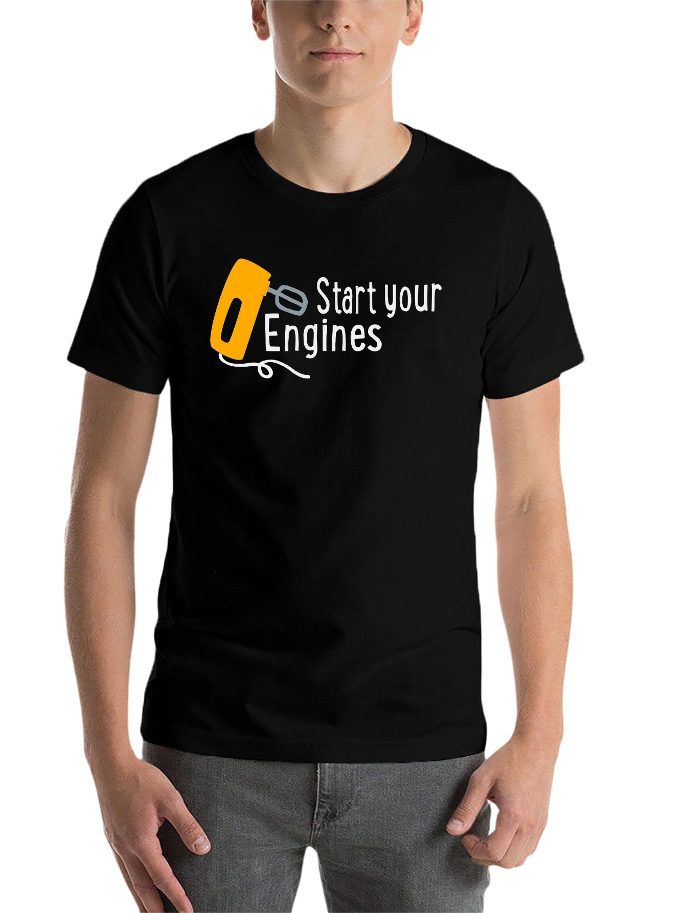 Black Start Your Engines Funny Mixer T-Shirt view 7