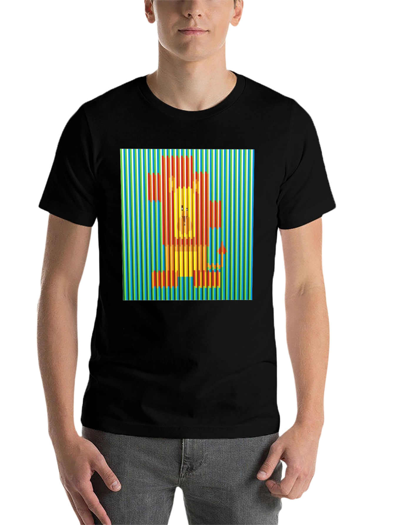 Black Lion Illusion Graphic T-Shirt - Stylish & Unique view 7