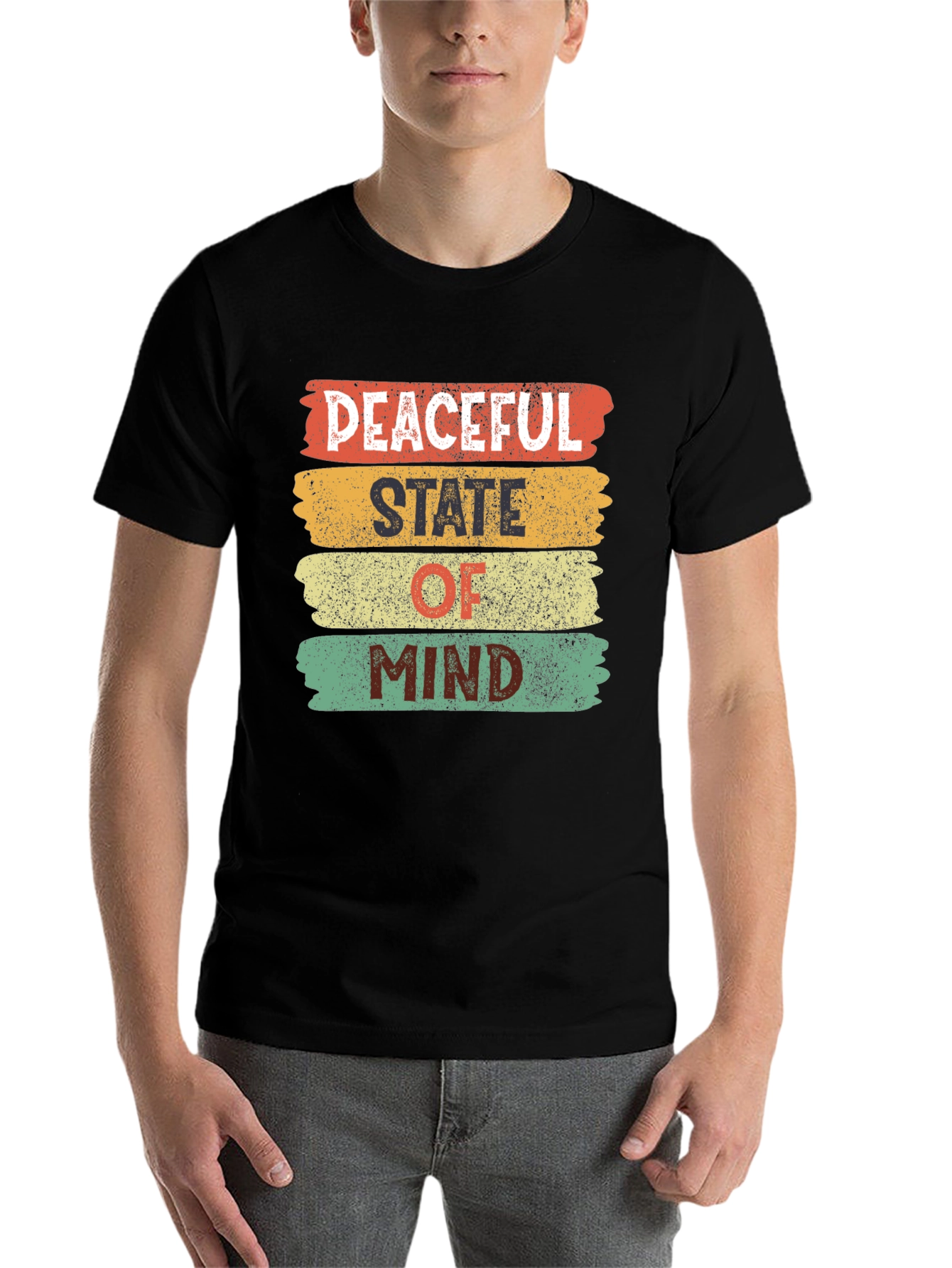 Black Peaceful State of Mind Graphic Tee view 7