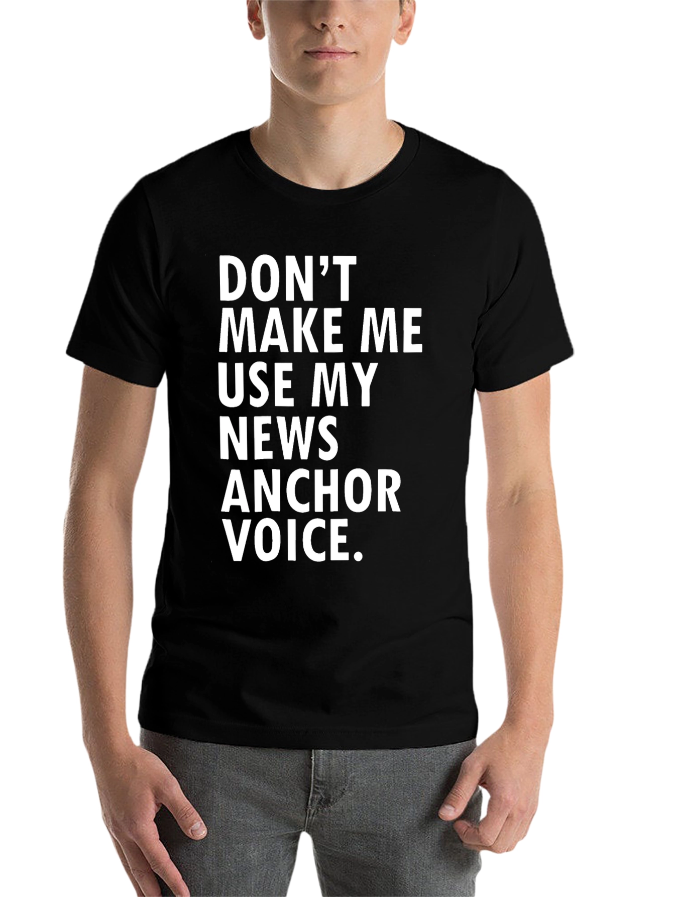 Black News Anchor Voice T-Shirt - Funny Journalist Tee view 7