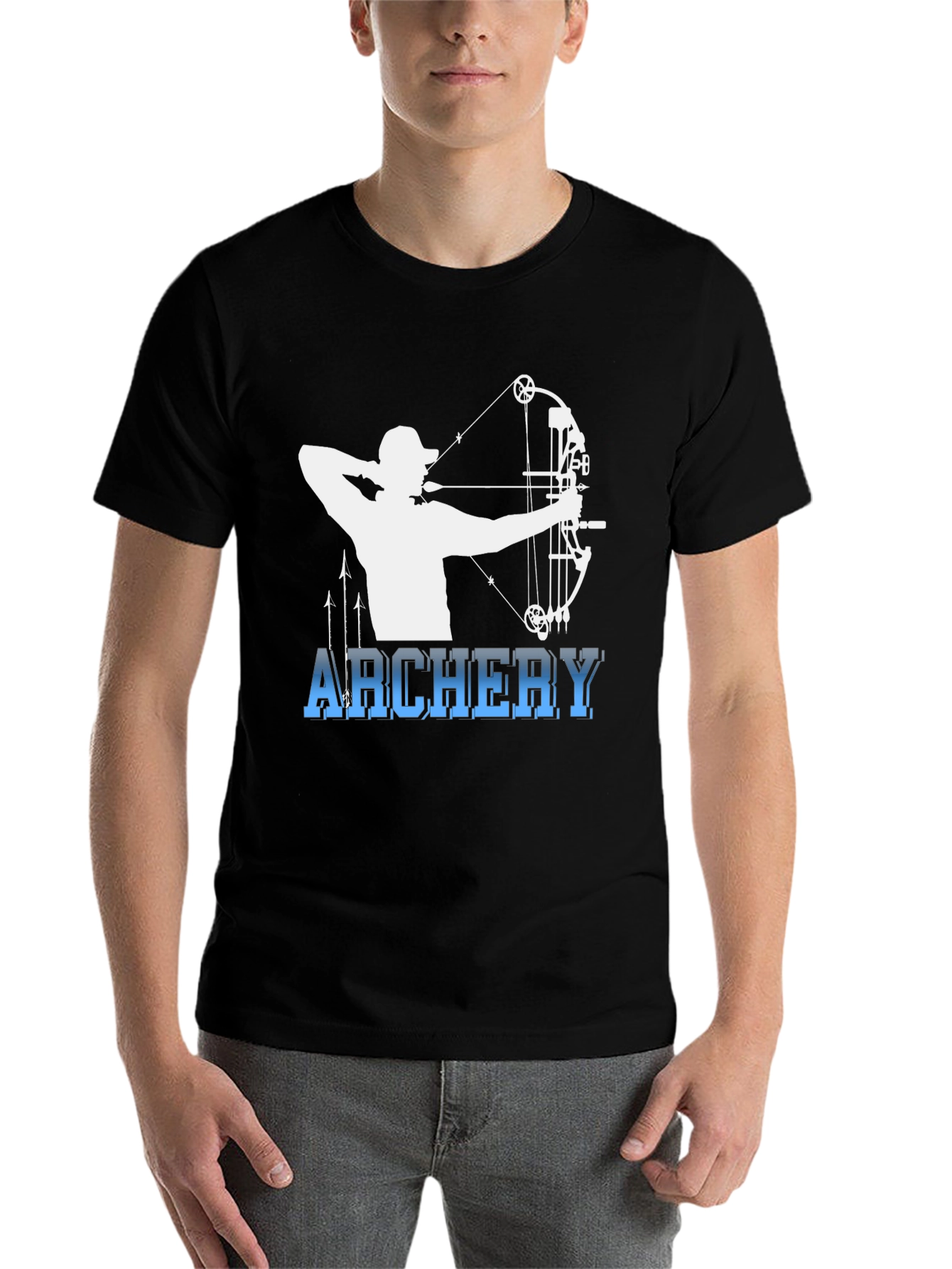 Black Archery Bow Hunter Black T-Shirt view 7