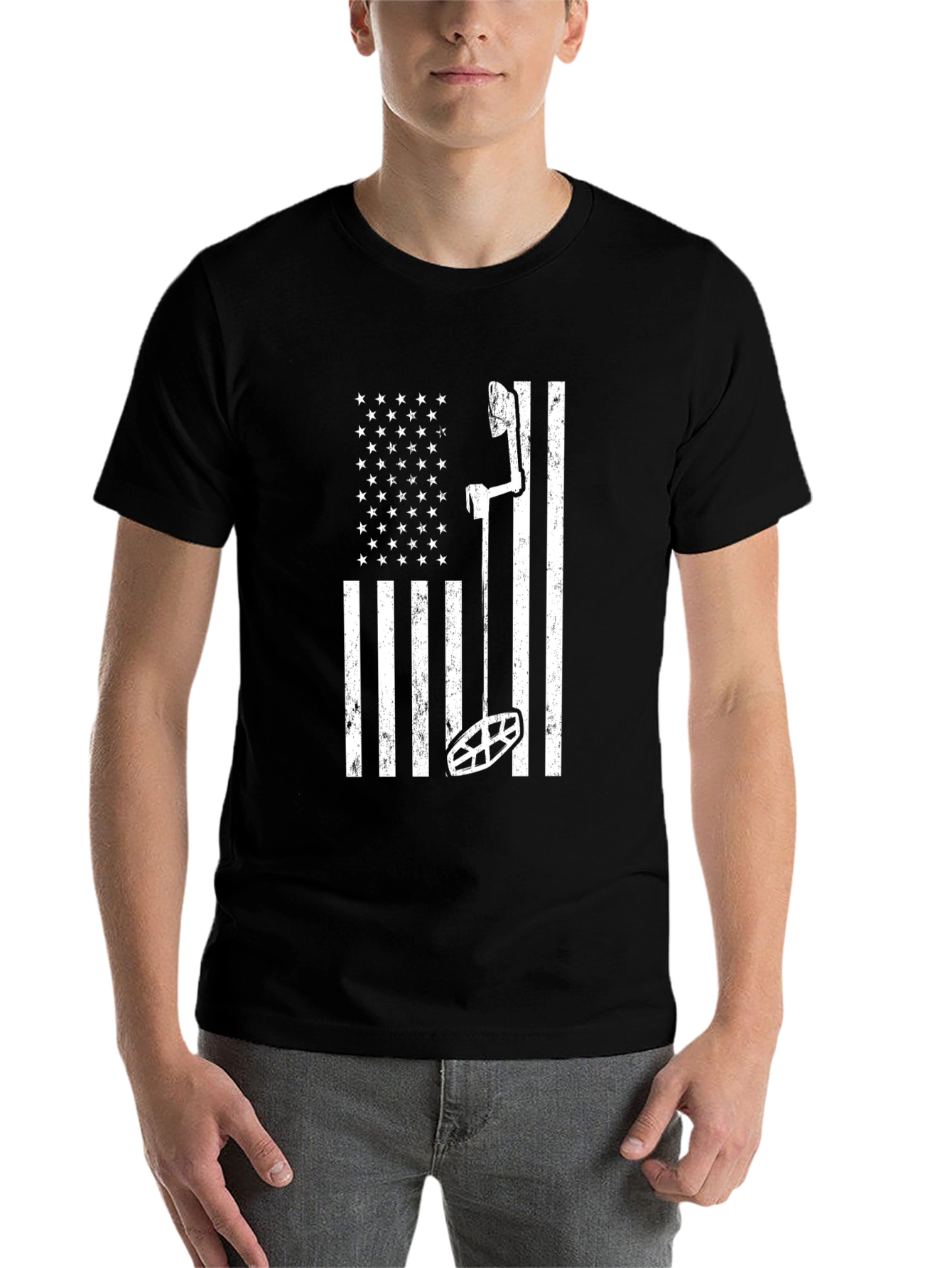 Black Metal Detecting Flag Tee view 7