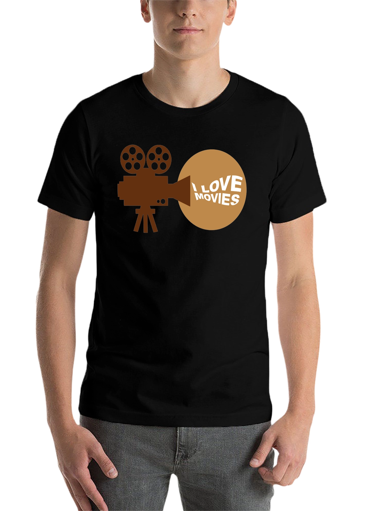 Black I Love Movies T-Shirt - Classic Film Fan Tee view 7