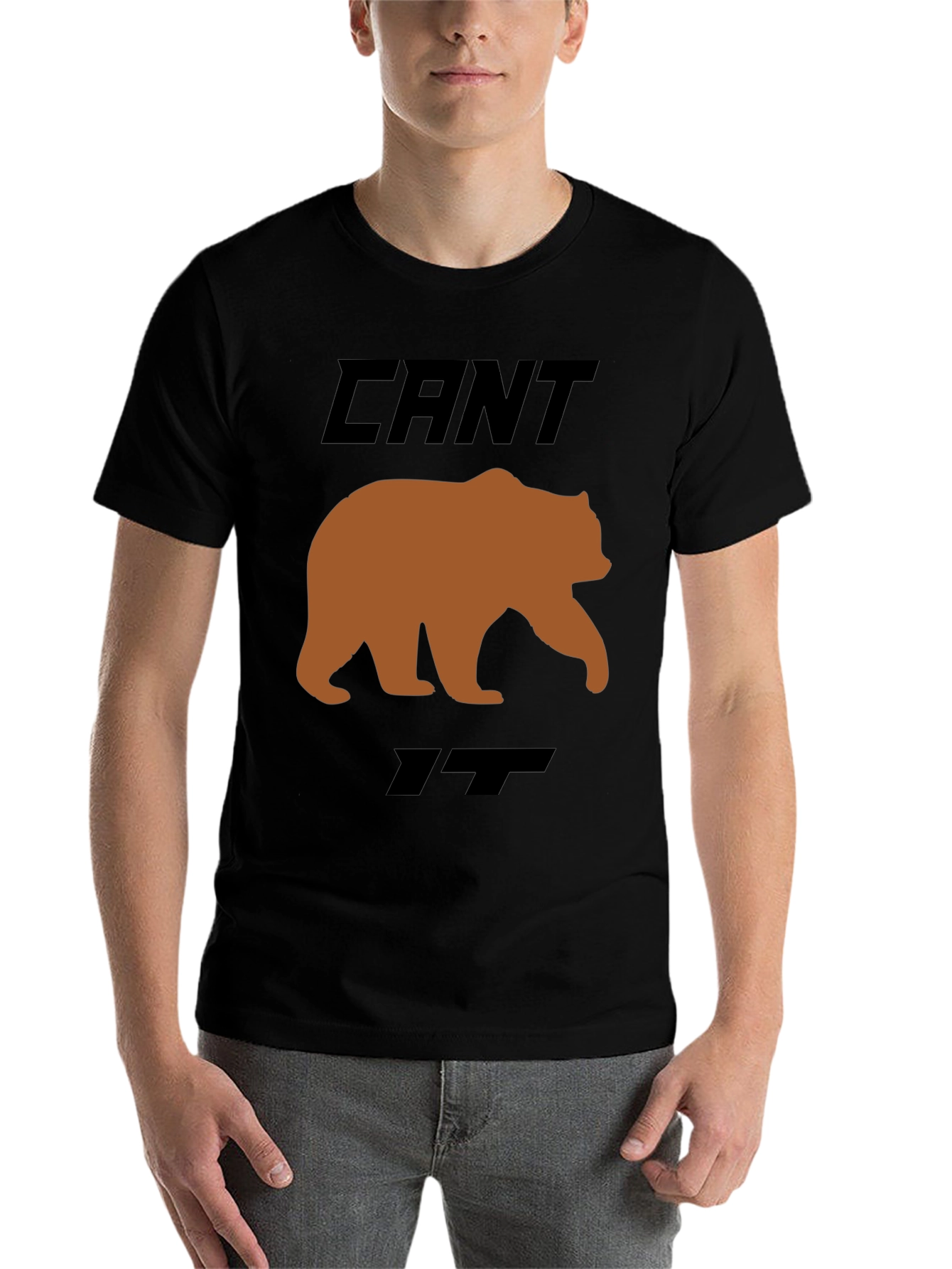 Black Can't Bear It Funny Graphic T-Shirt view 7