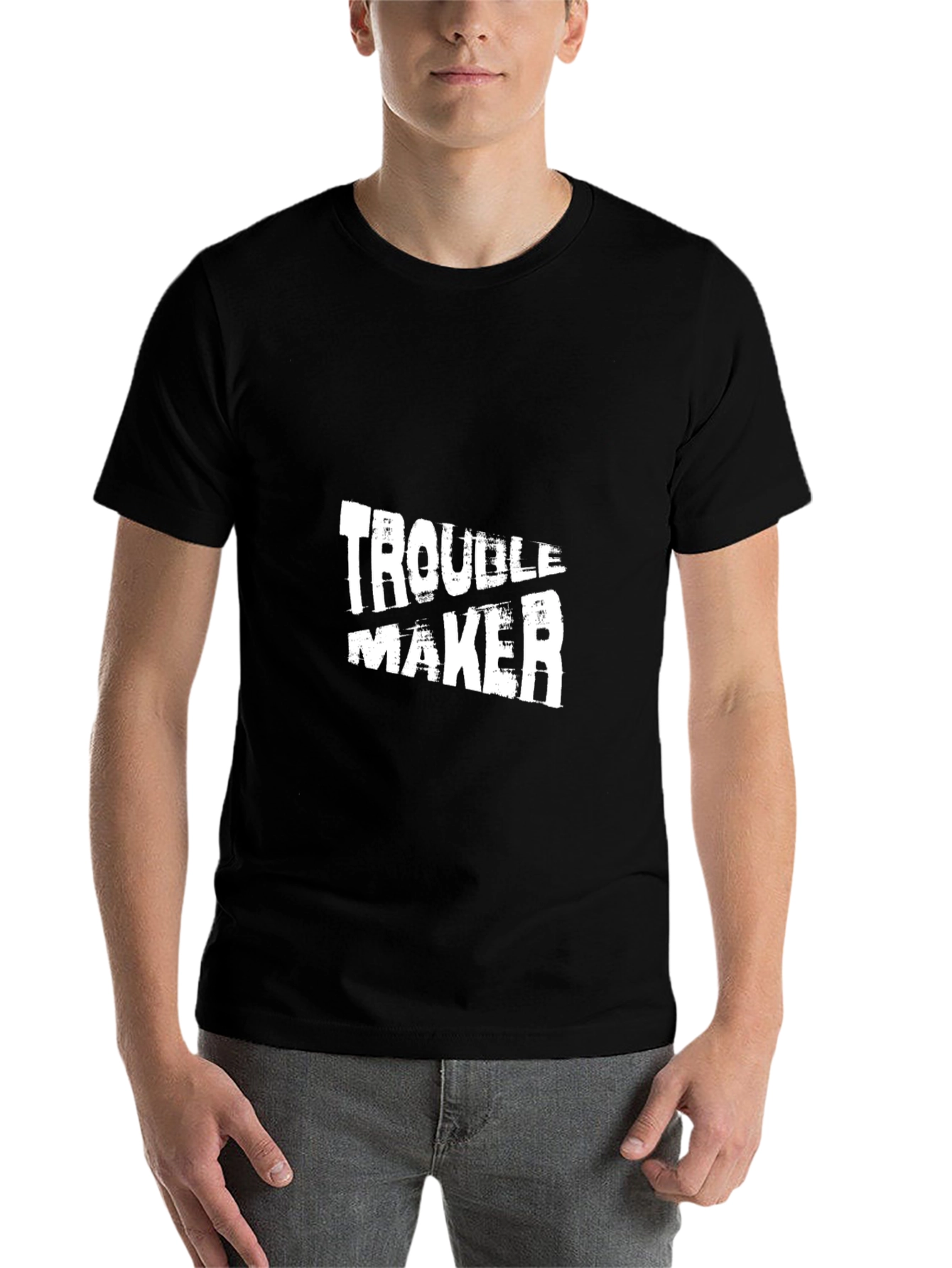 Black Troublemaker Graphic T-Shirt - Bold Streetwear view 7