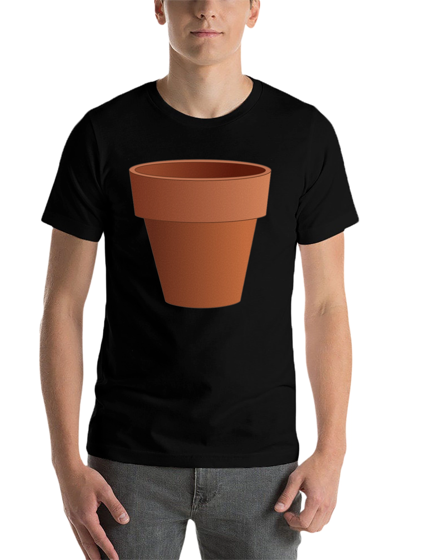 Black Novelty Flower Pot Graphic Tee - Unisex view 7