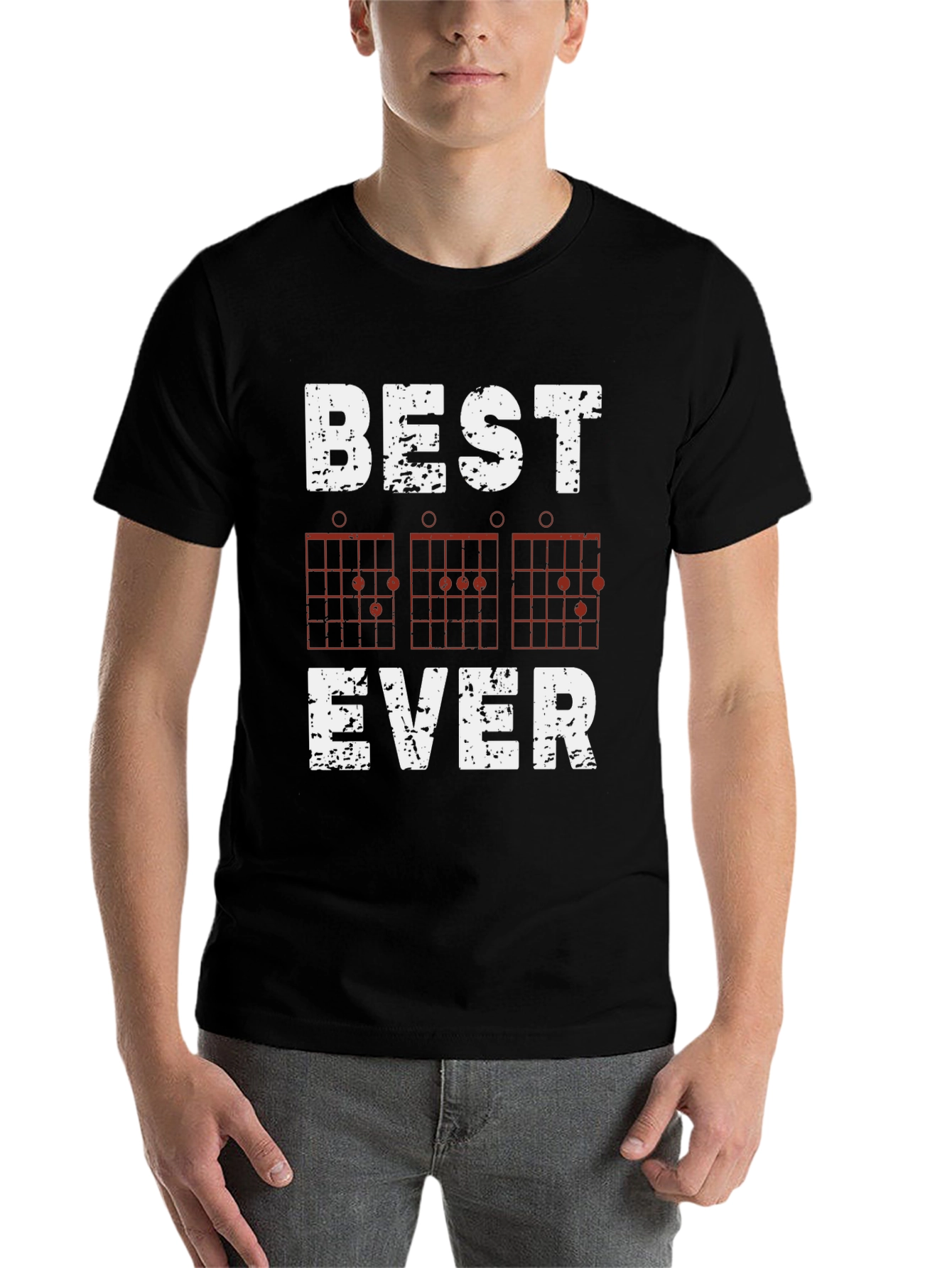 Black Best Guitar Chords Ever T-Shirt - Music Lover Tee view 7