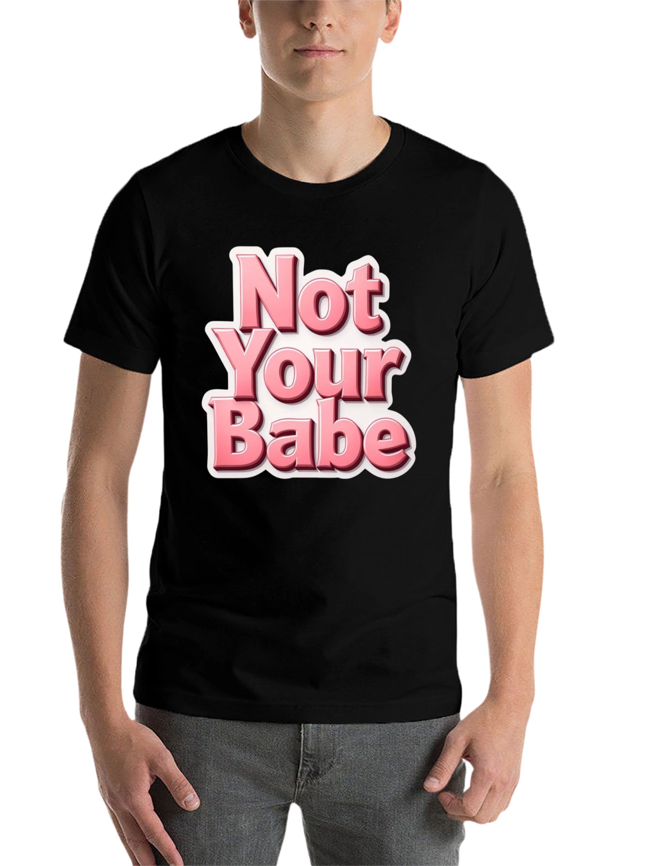 Black Not Your Babe Black Graphic Tee view 7