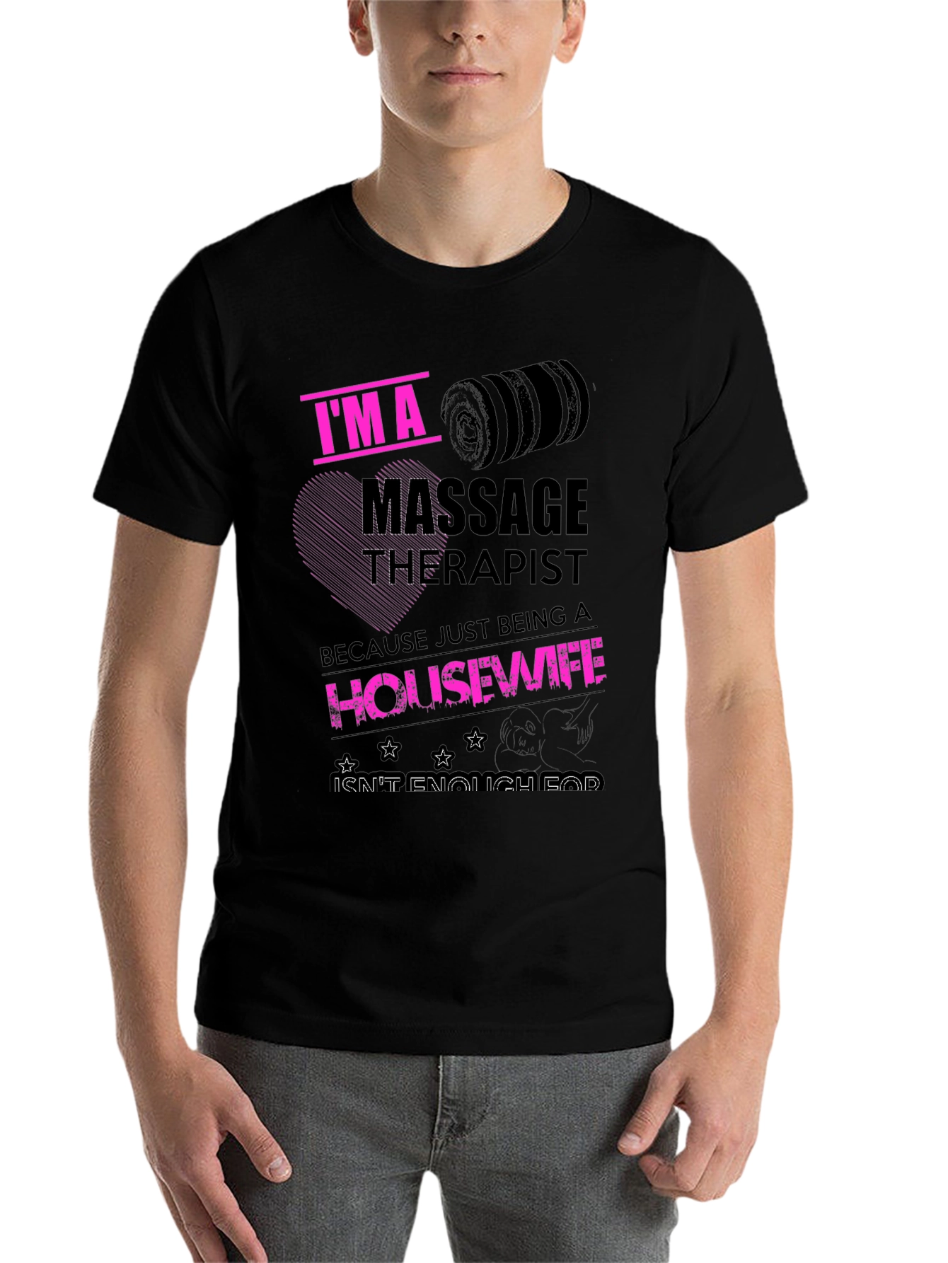 Black Massage Therapist Housewife Funny T-Shirt view 7