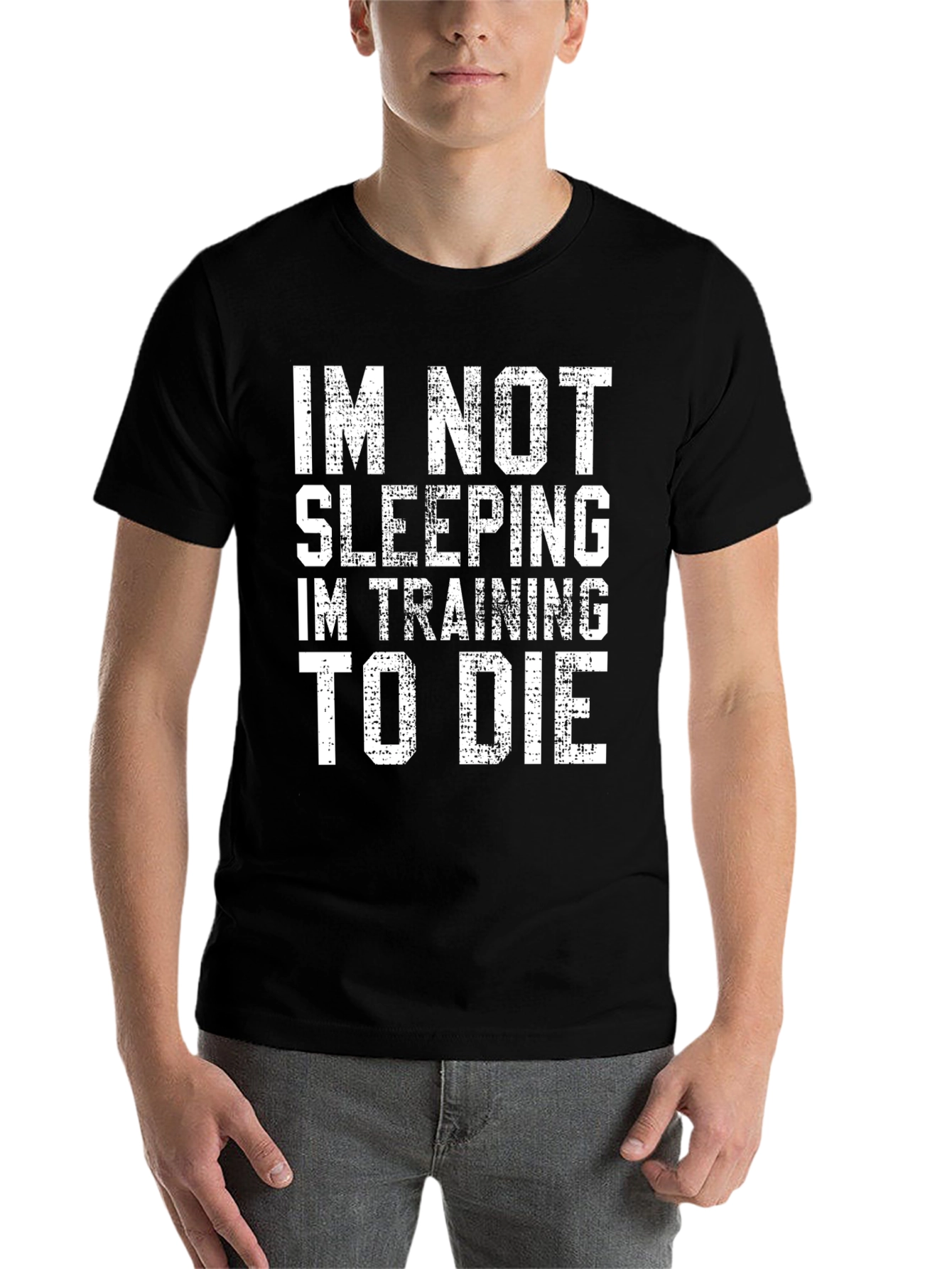 Black Funny I'm Not Sleeping Training to Die T-Shirt view 7