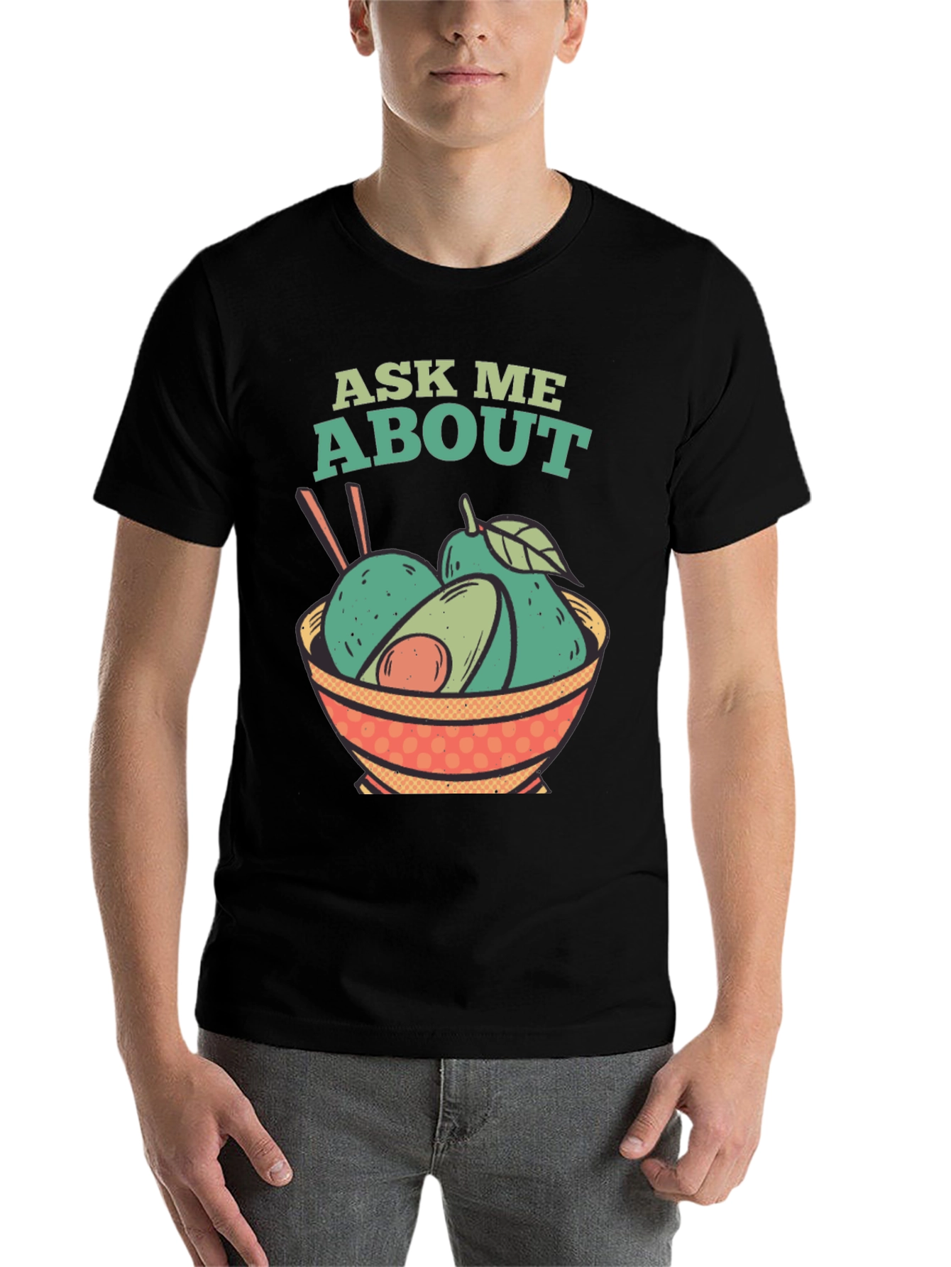 Black Ask Me About Avocados T-Shirt view 7