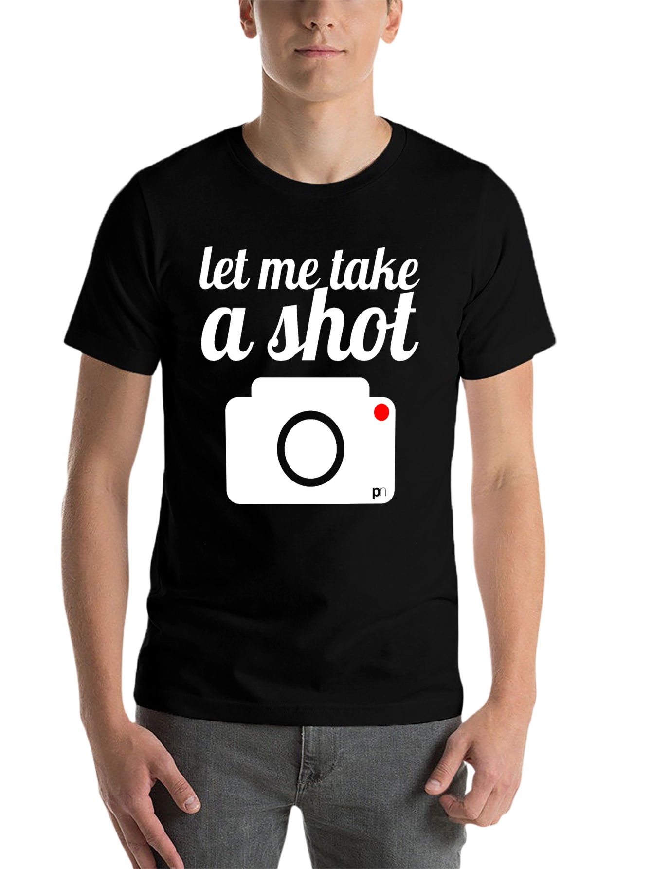 Black Funny Photographer T-Shirt - Let Me Take A Shot view 7