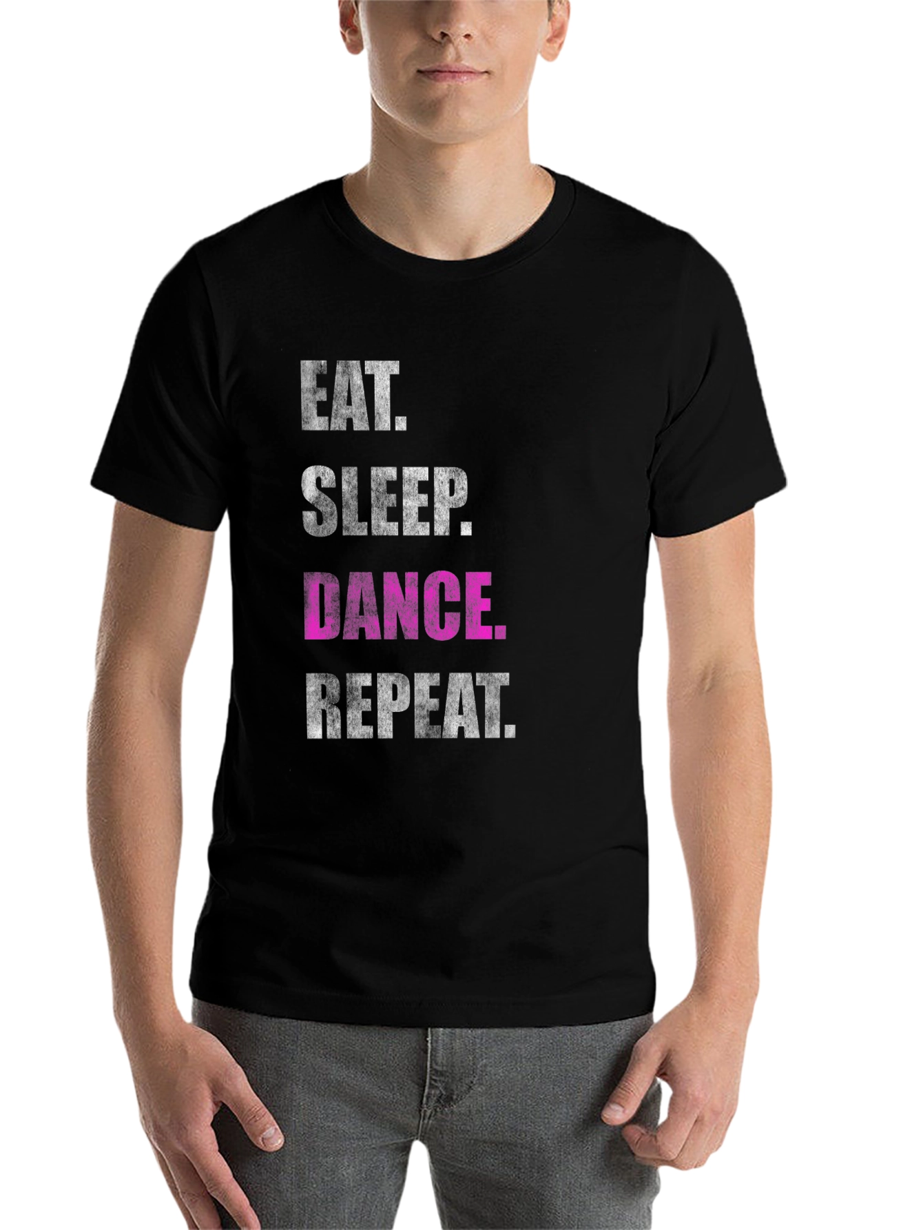 Black Eat Sleep Dance Repeat Black T-Shirt view 7