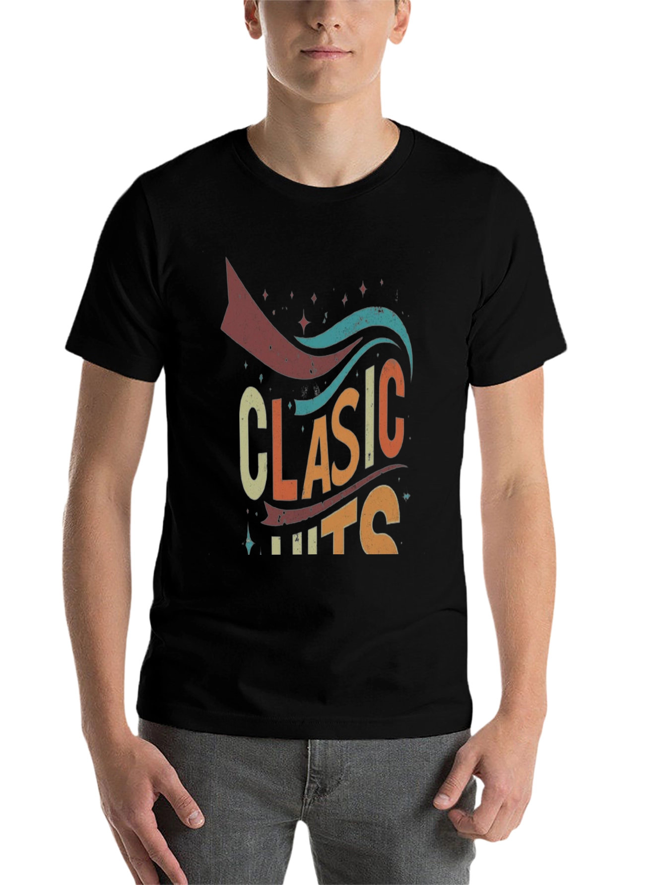 Black Classic Hits Retro Graphic T-Shirt view 7