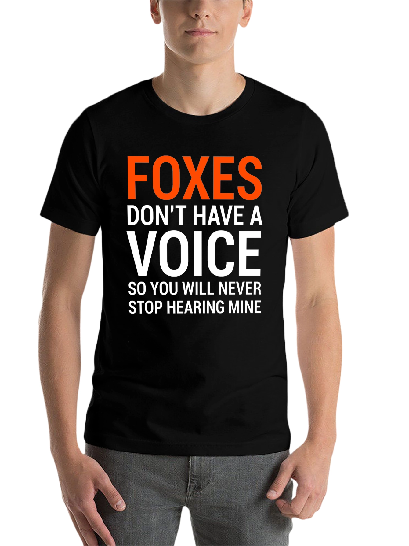 Black Foxes Don't Have A Voice Graphic Tee view 7