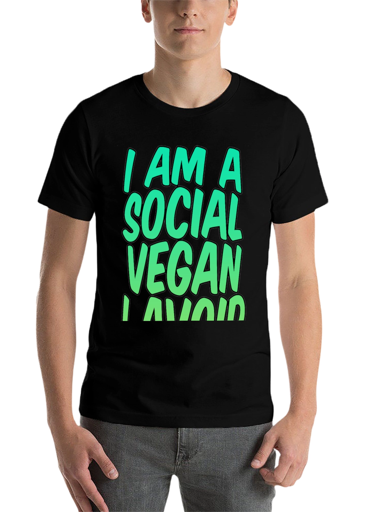 Social Vegan T-Shirt - Humorous Vegetarian Tee - 7