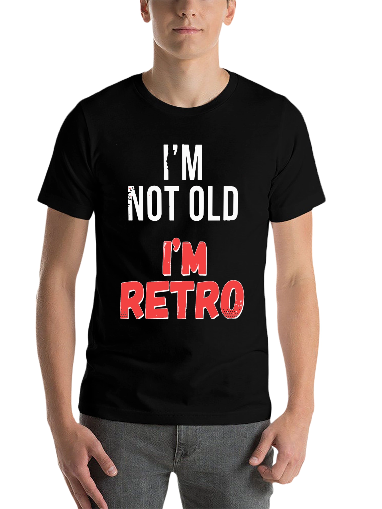 Black I'm Not Old, I'm Retro T-Shirt view 7
