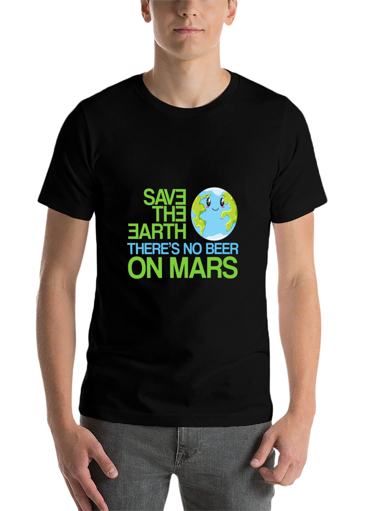 Black Save the Earth T-Shirt - No Beer on Mars view 7