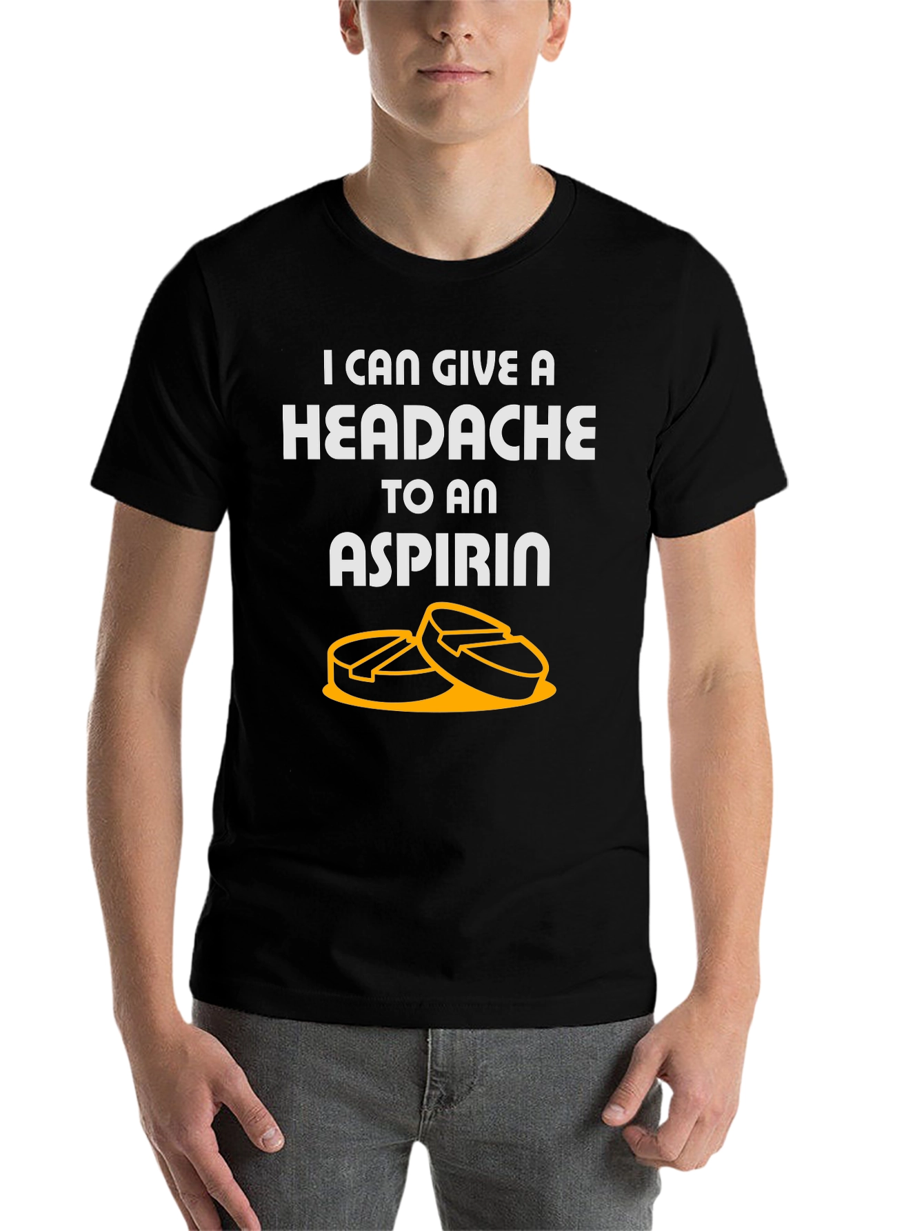 Black Headache to Aspirin Graphic T-Shirt view 7
