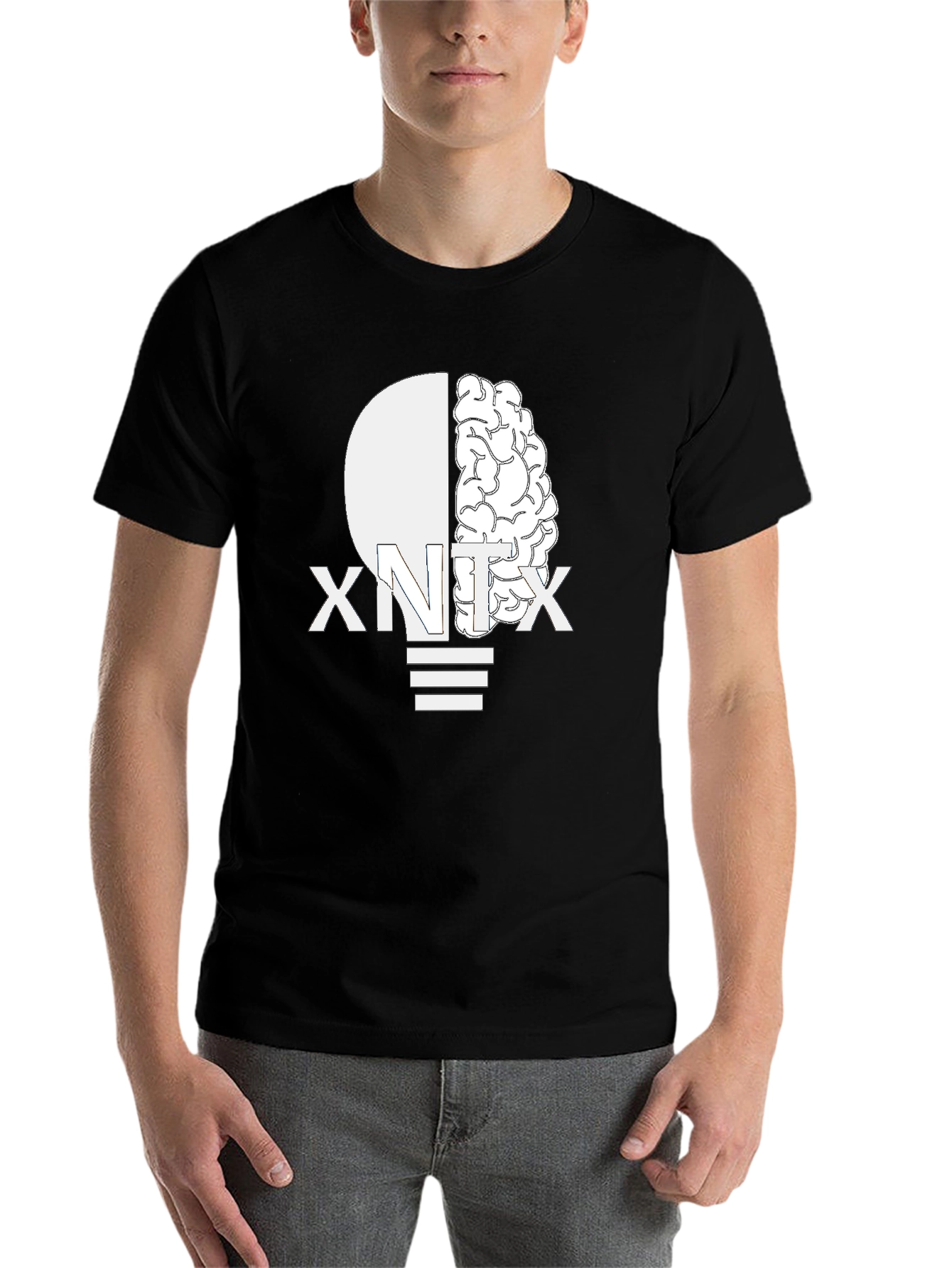 Black XNTX Brain Power Graphic Tee - Black view 7