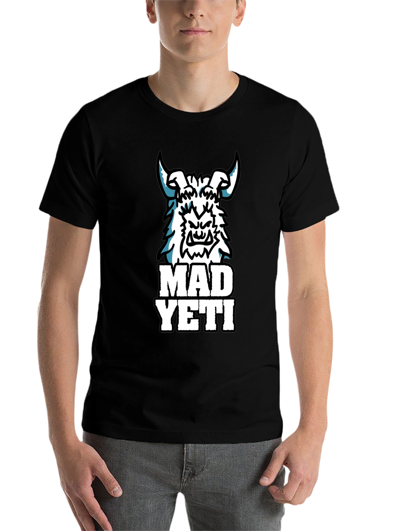 Black Mad Yeti Graphic Tee - Black Cotton T-Shirt view 7
