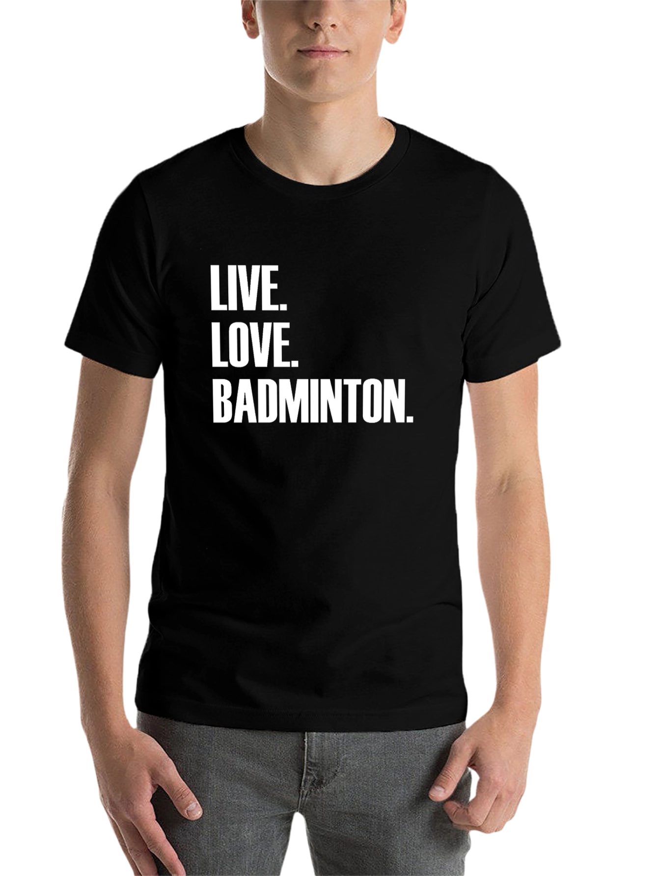 Black Live Love Badminton T-Shirt view 7