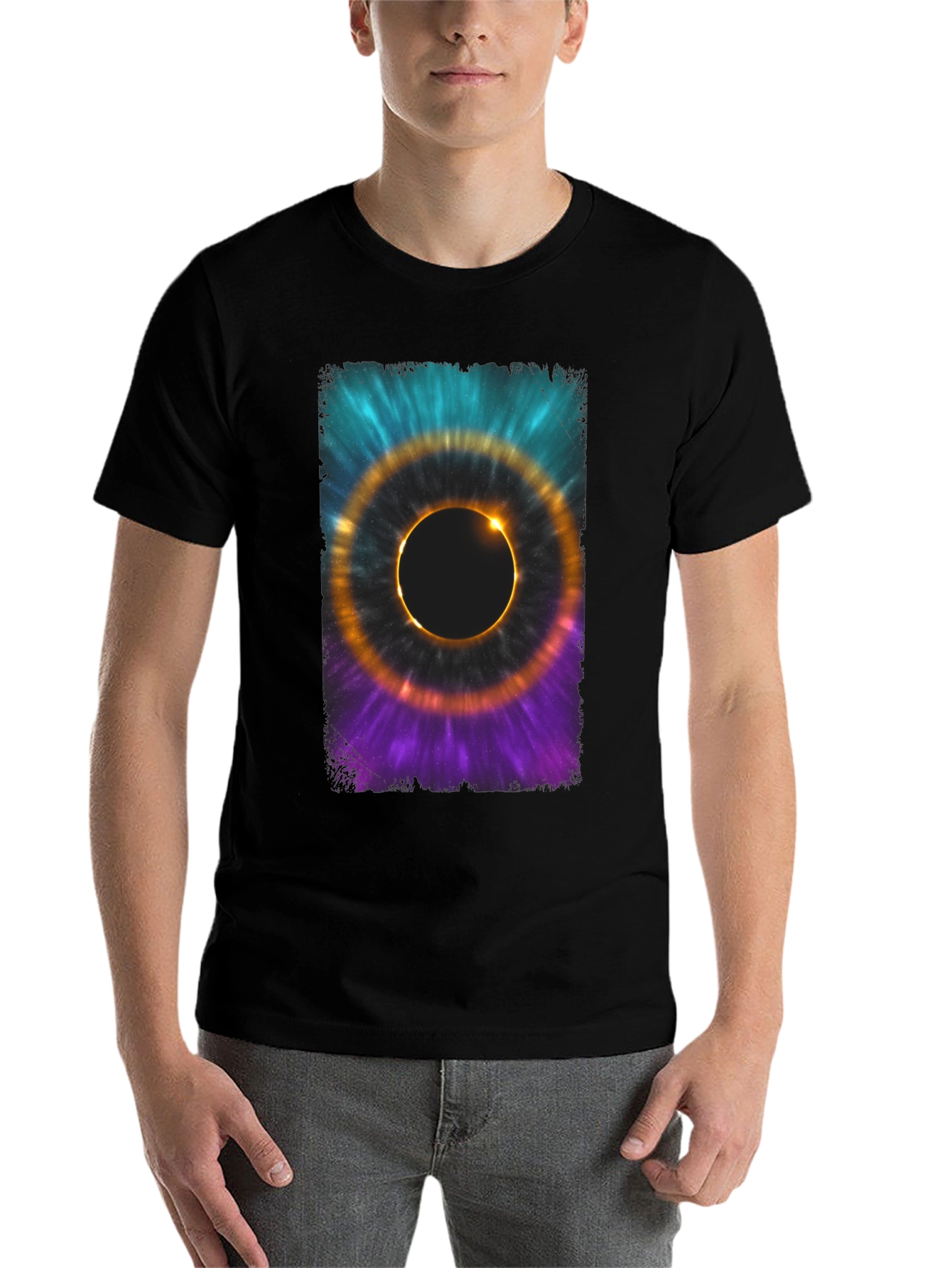 Black Total Solar Eclipse Graphic T-Shirt view 7