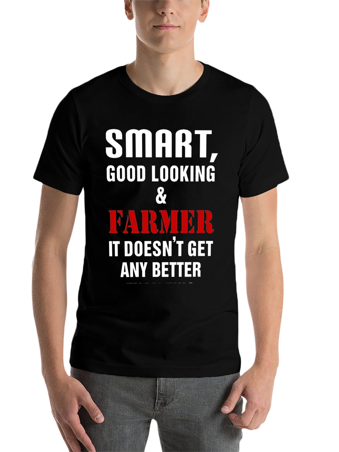 Black Smart Good Looking Farmer T-Shirt view 7