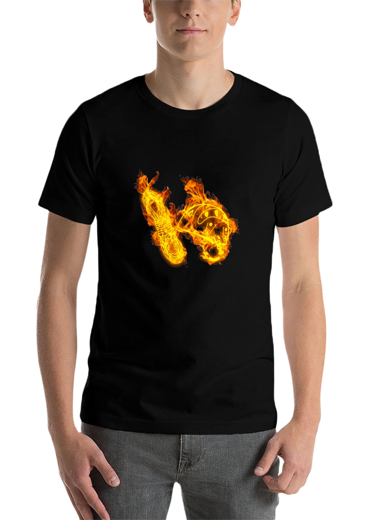 Black Fiery Climbing Gear Graphic Tee - Black Cotton Shirt view 7