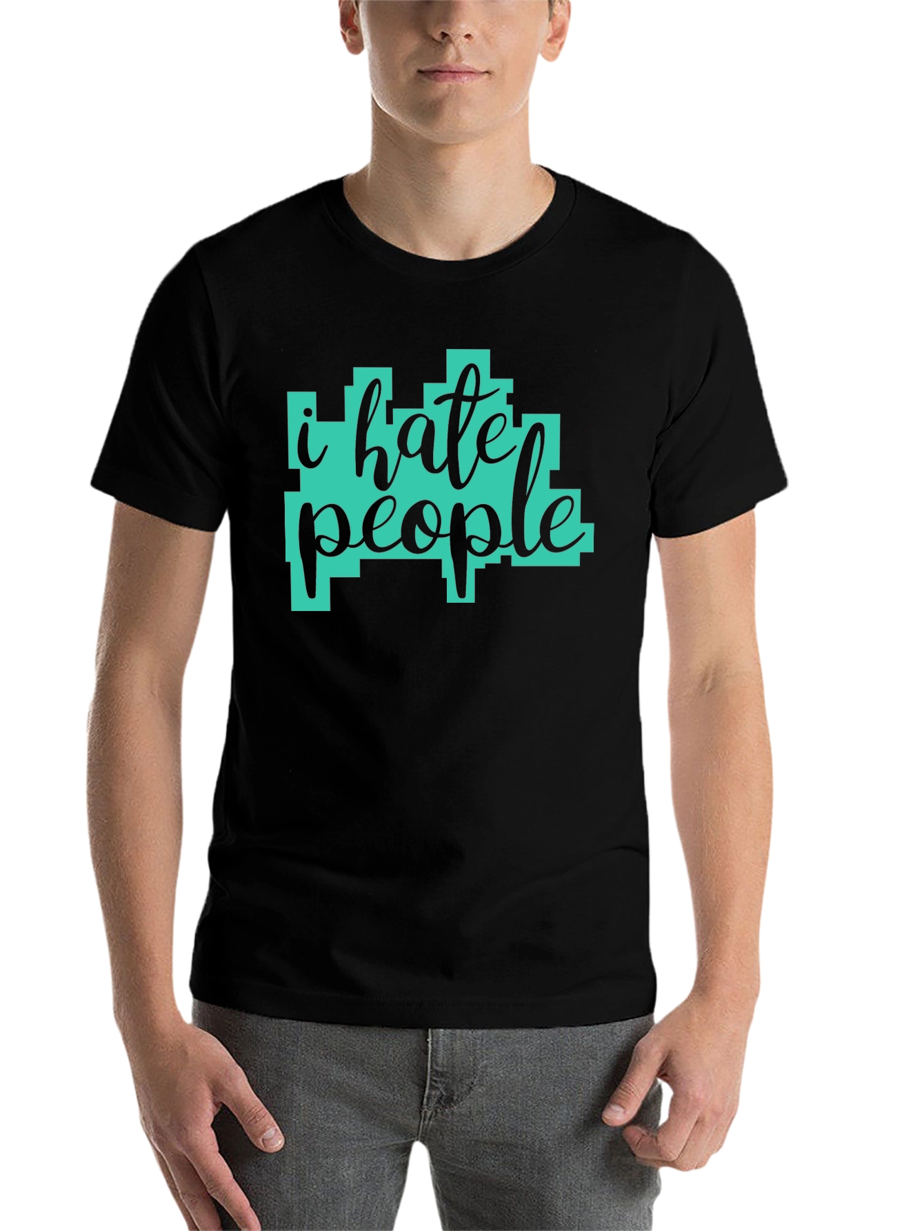 Black I Hate People Graphic Tee - Sarcastic Humor T-Shirt view 7