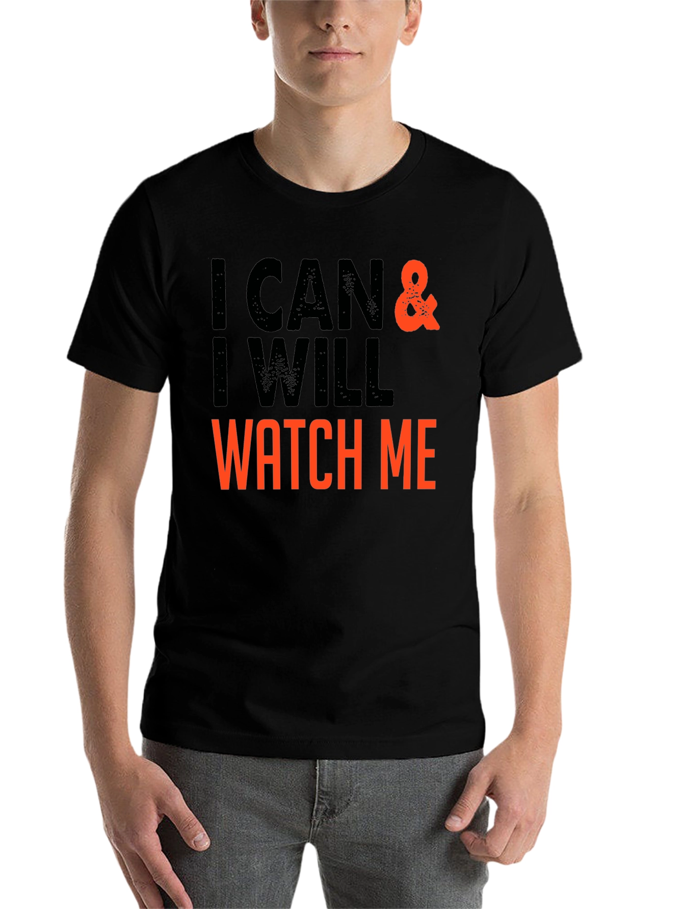 Black I Can & I Will - Motivational T-Shirt view 7