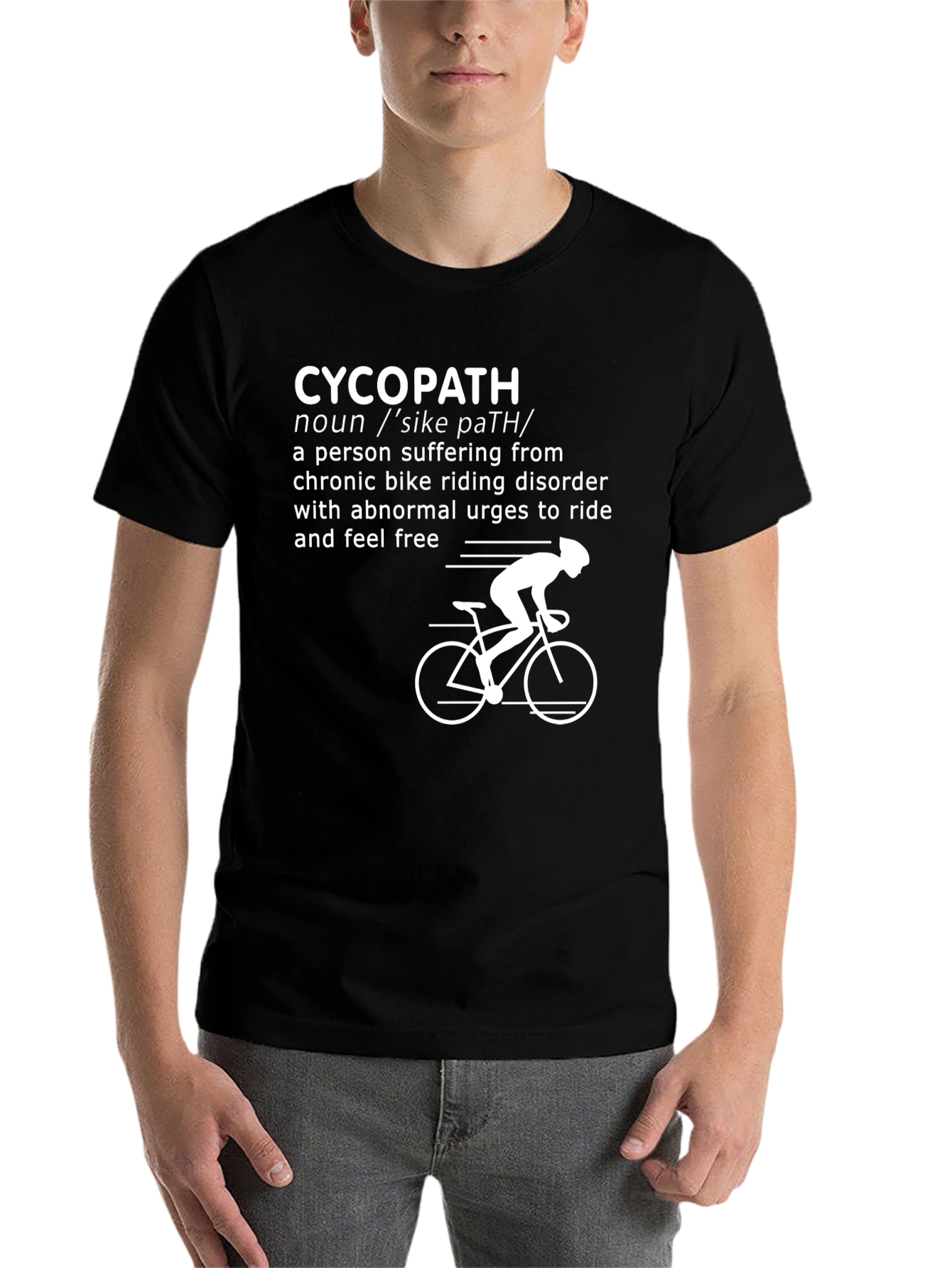 Black CycoPath Cycling T-Shirt - Funny Biker Tee view 7